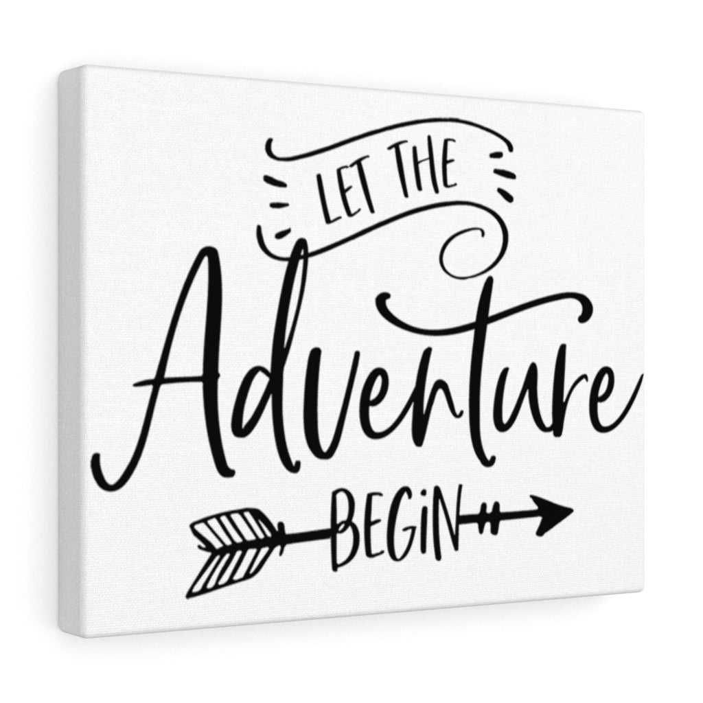 Let The Adventure Begin - White Canvas Print