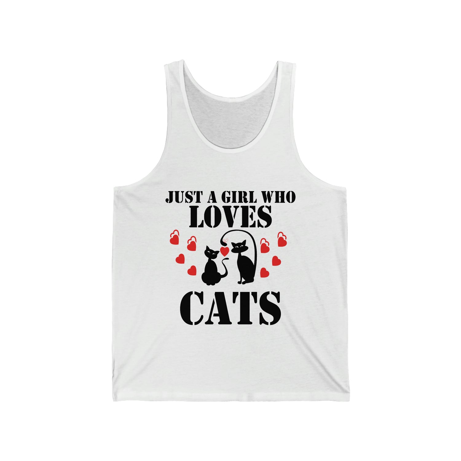 Just a Girl Who Loves Cats - Unisex Jersey Tank Top