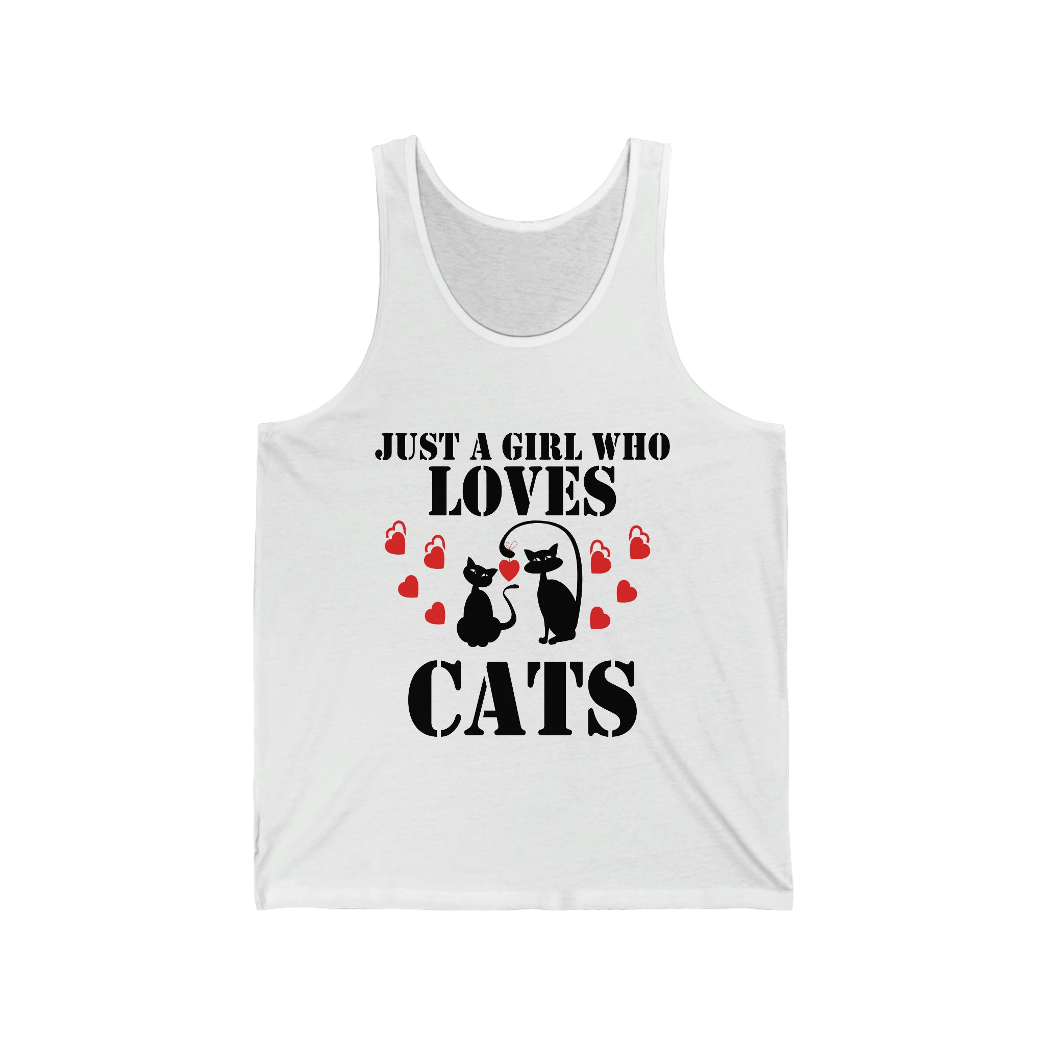 Just a Girl Who Loves Cats - Unisex Jersey Tank Top