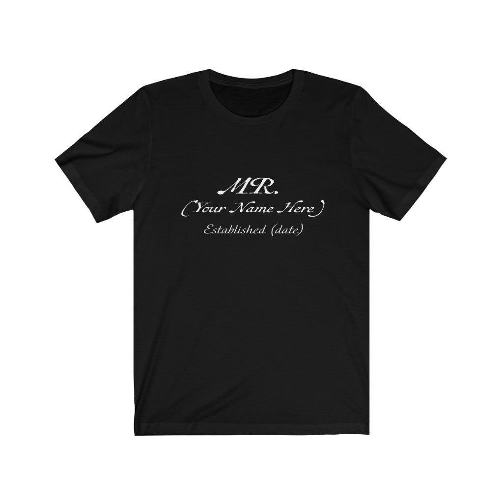 Mr. Established Wedding Date & Name Customizable - Unisex Jersey Short Sleeve Tee