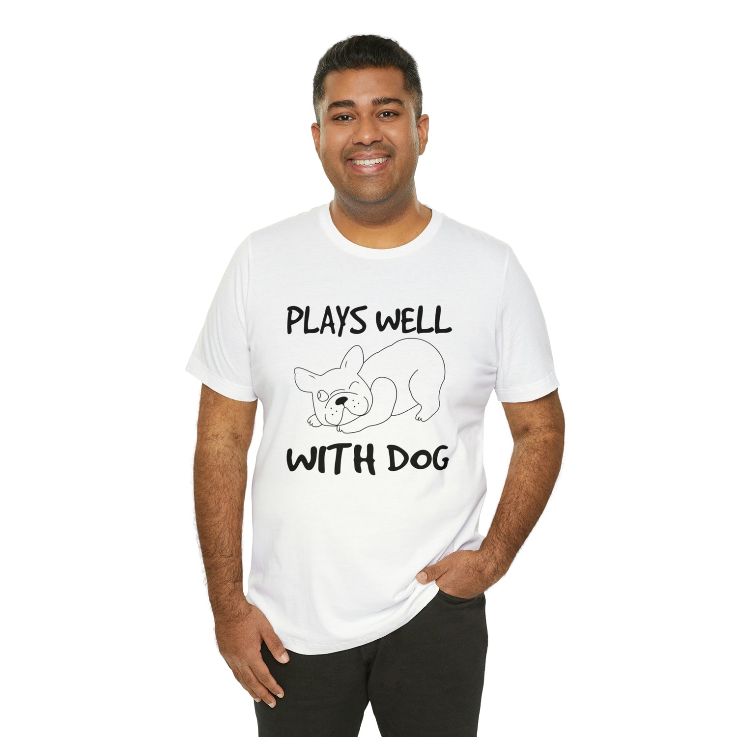 Plays Well With Dog - Unisex Jersey Short Sleeve Tee