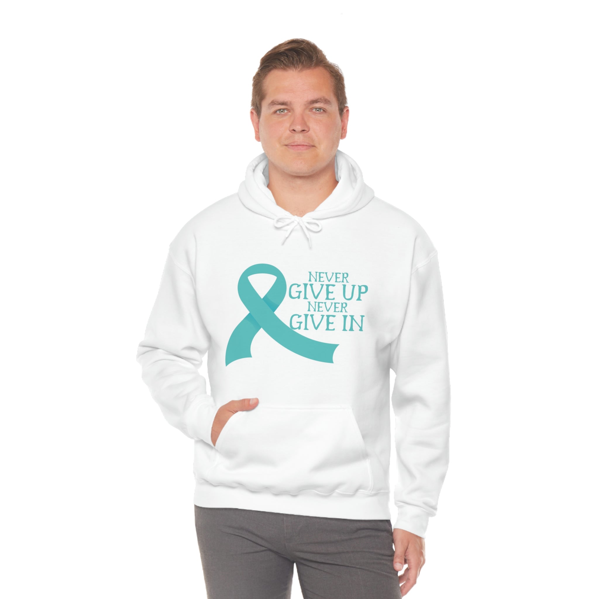 Never Give Up Never Give In - Unisex Heavy Blend™ Hooded Sweatshirt