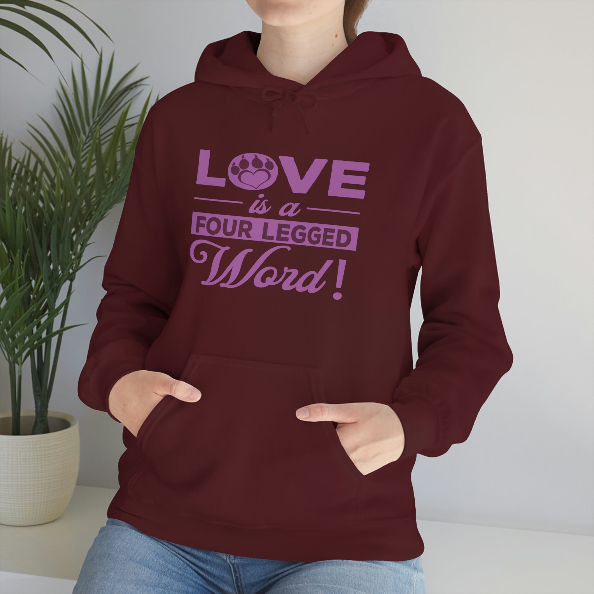 Love Is A Four Legged Word - Unisex Heavy Blend™ Hooded Sweatshirt