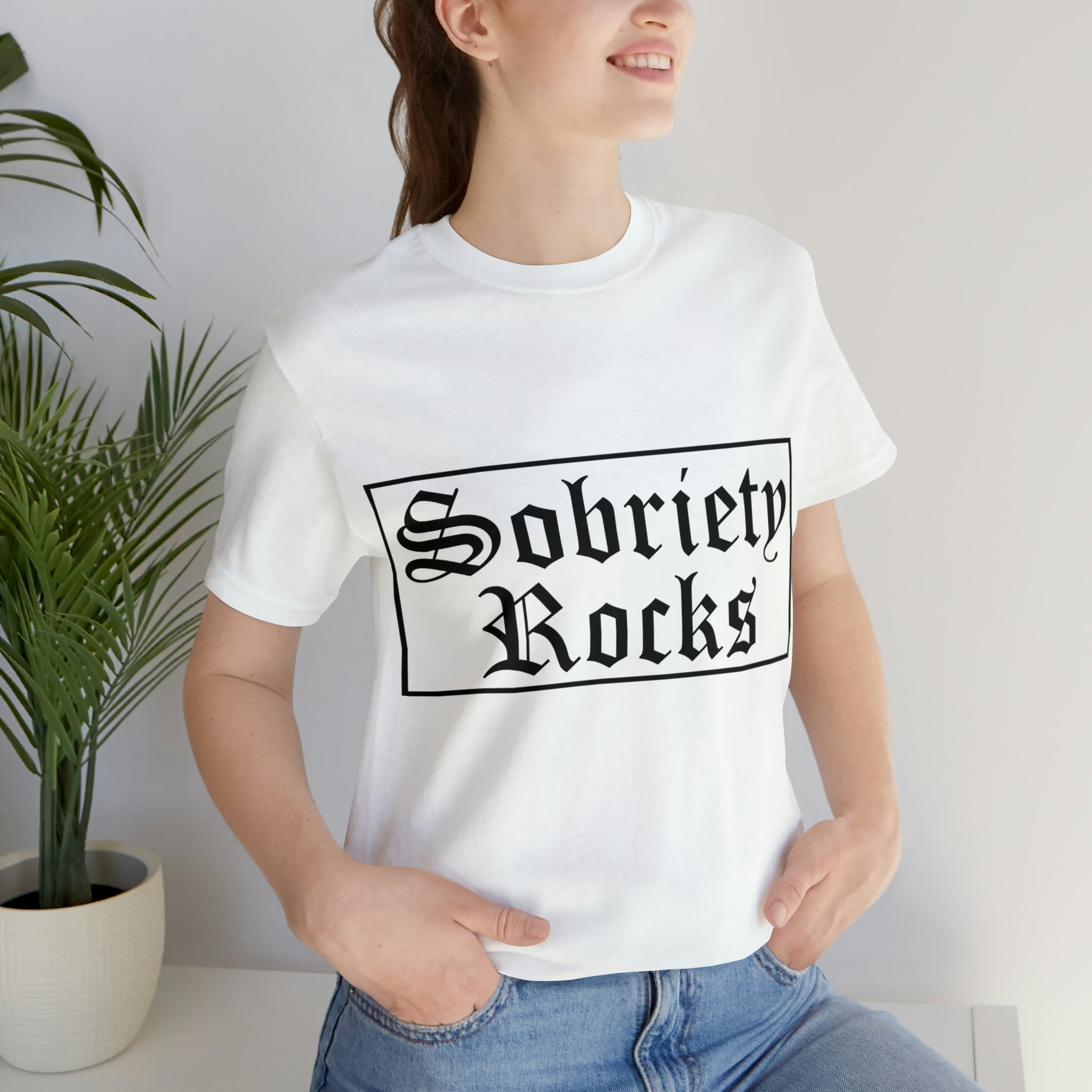 Sobriety Rocks - Unisex Jersey Short Sleeve Tee