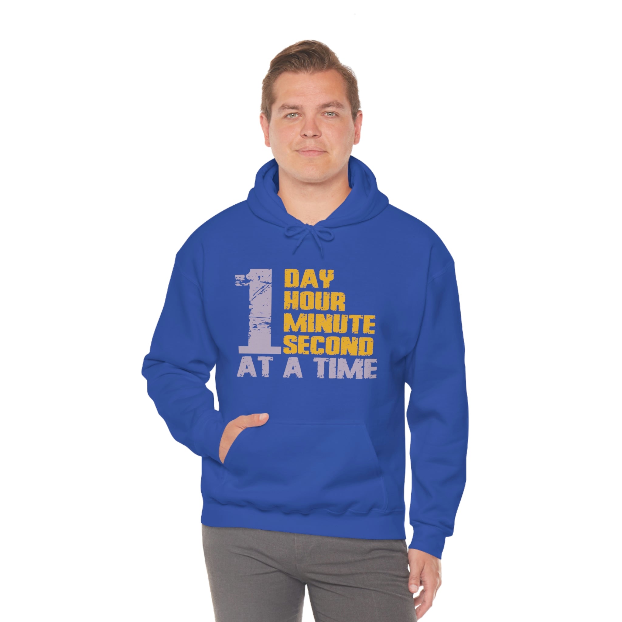 1 Day Hour Minute Second At A Time - Unisex Heavy Blend™ Hooded Sweatshirt