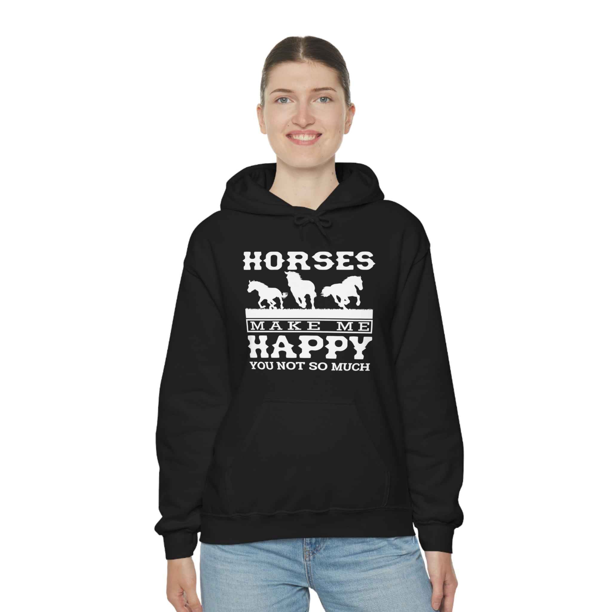 Horses Make Me Happy - Unisex Heavy Blend™ Hooded Sweatshirt