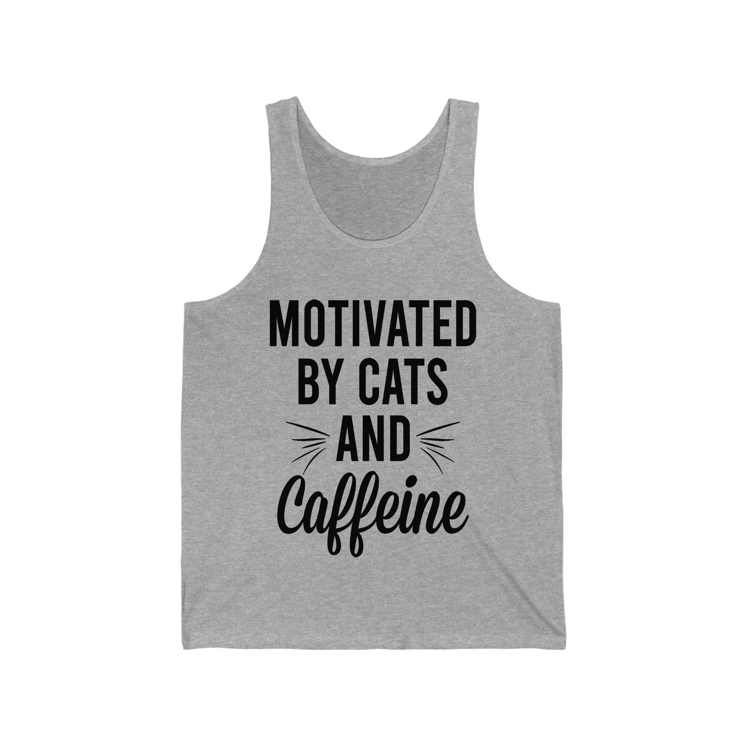 Motivated By Cats & Caffeine - Unisex Jersey Tank Top