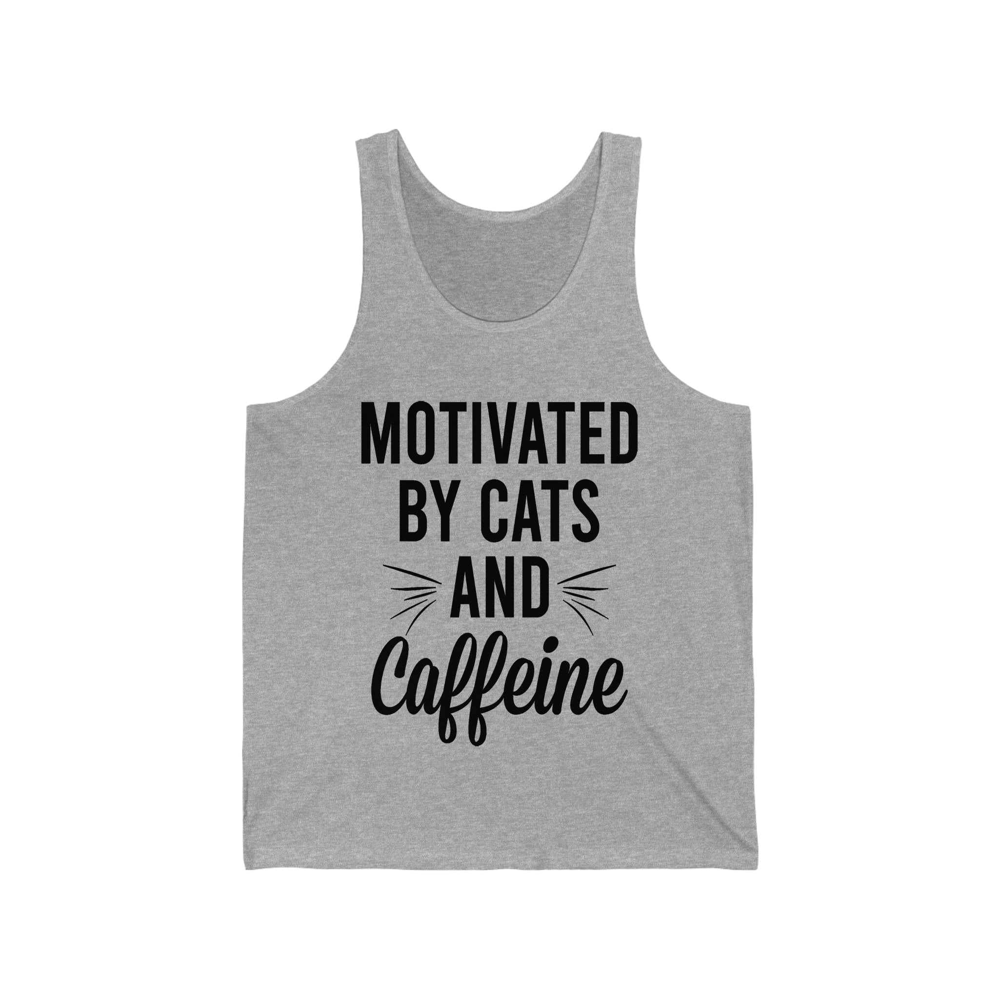 Motivated By Cats & Caffeine - Unisex Jersey Tank Top