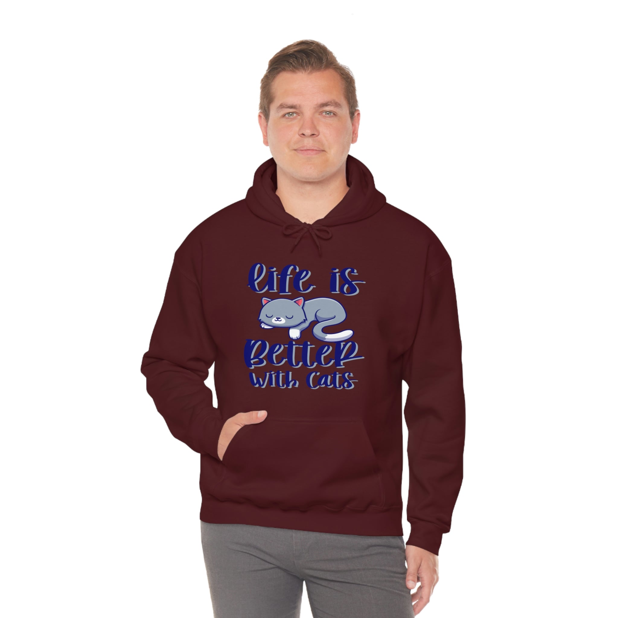 Life Is Better With Cats - Unisex Heavy Blend™ Hooded Sweatshirt