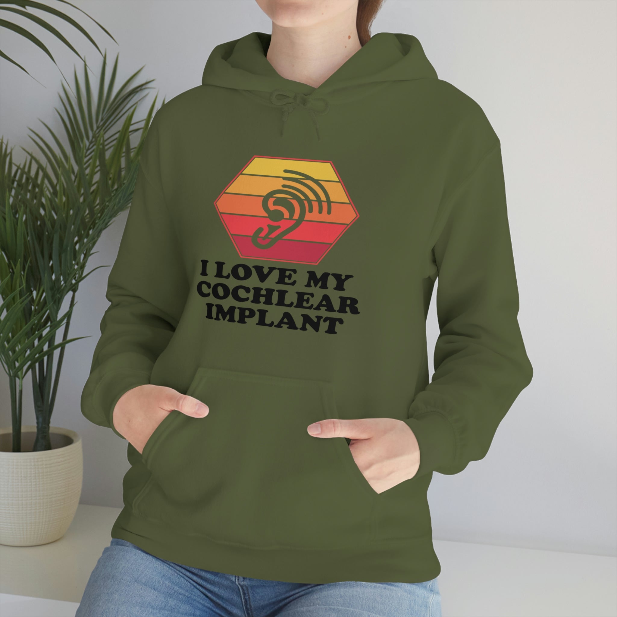 I Love My Cochlear Implant - Unisex Heavy Blend™ Hooded Sweatshirt