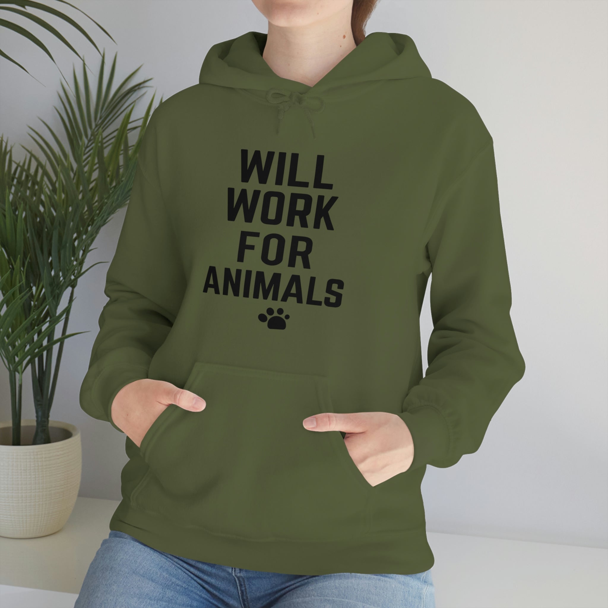 Will Work For Animals - Unisex Heavy Blend™ Hooded Sweatshirt