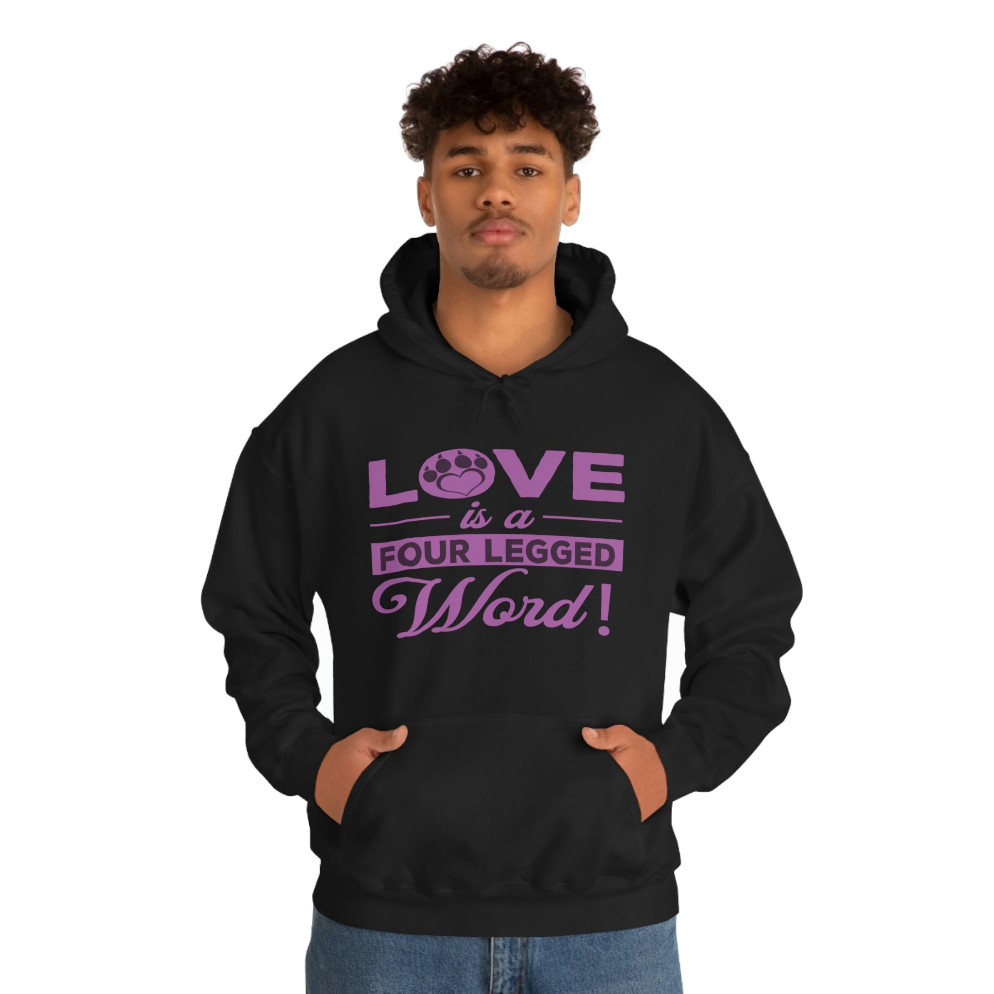 Love Is A Four Legged Word - Unisex Heavy Blend™ Hooded Sweatshirt