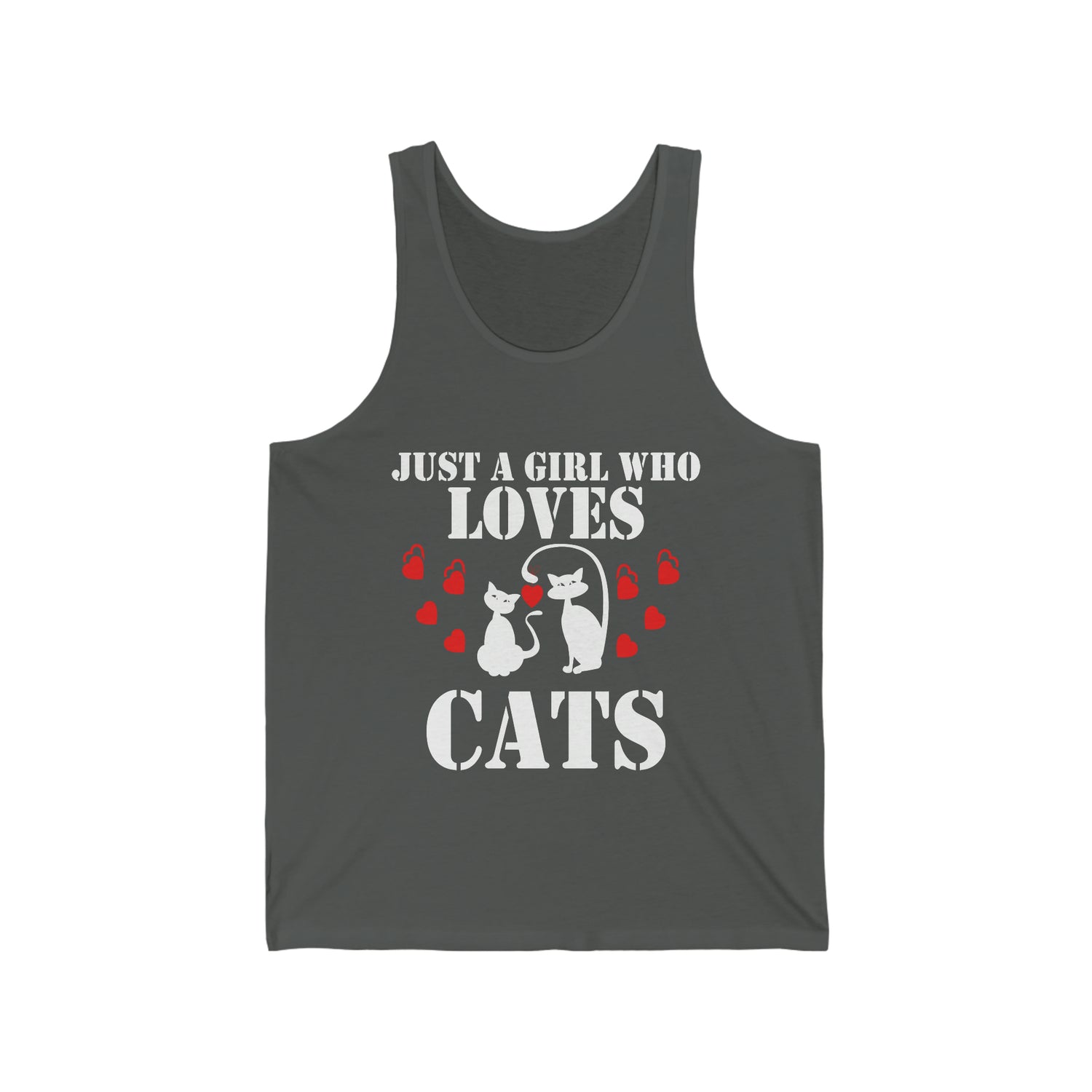 Just a Girl Who Loves Cats - Unisex Jersey Tank Top