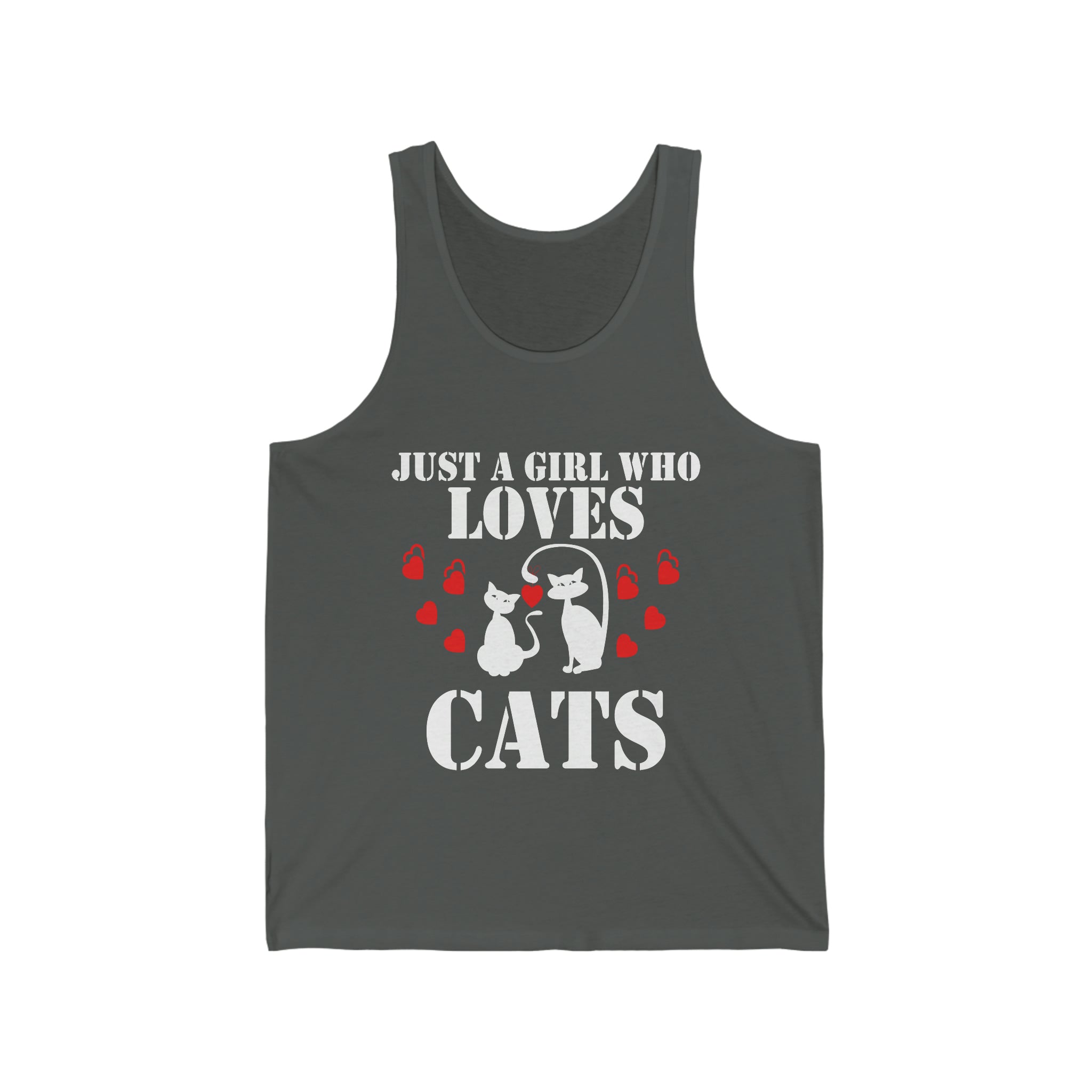 Just a Girl Who Loves Cats - Unisex Jersey Tank Top
