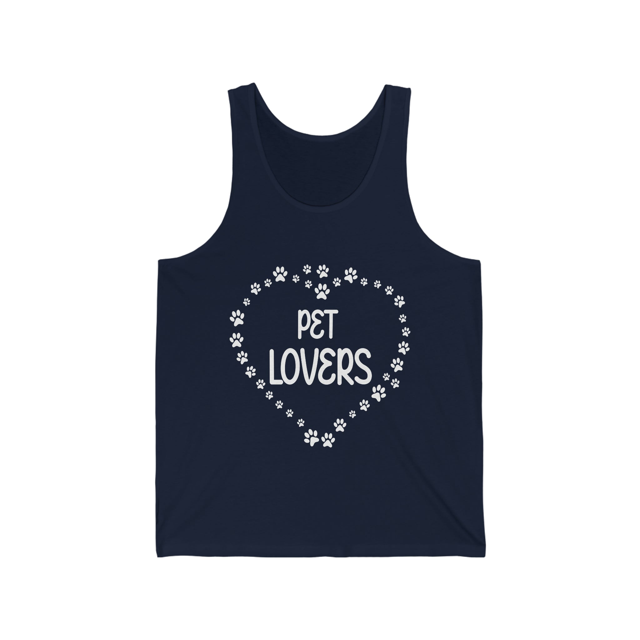 Pet Lovers With Paw Heart - Unisex Jersey Tank Top
