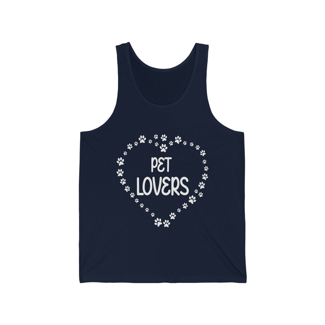Pet Lovers With Paw Heart  - Unisex Jersey Tank Top