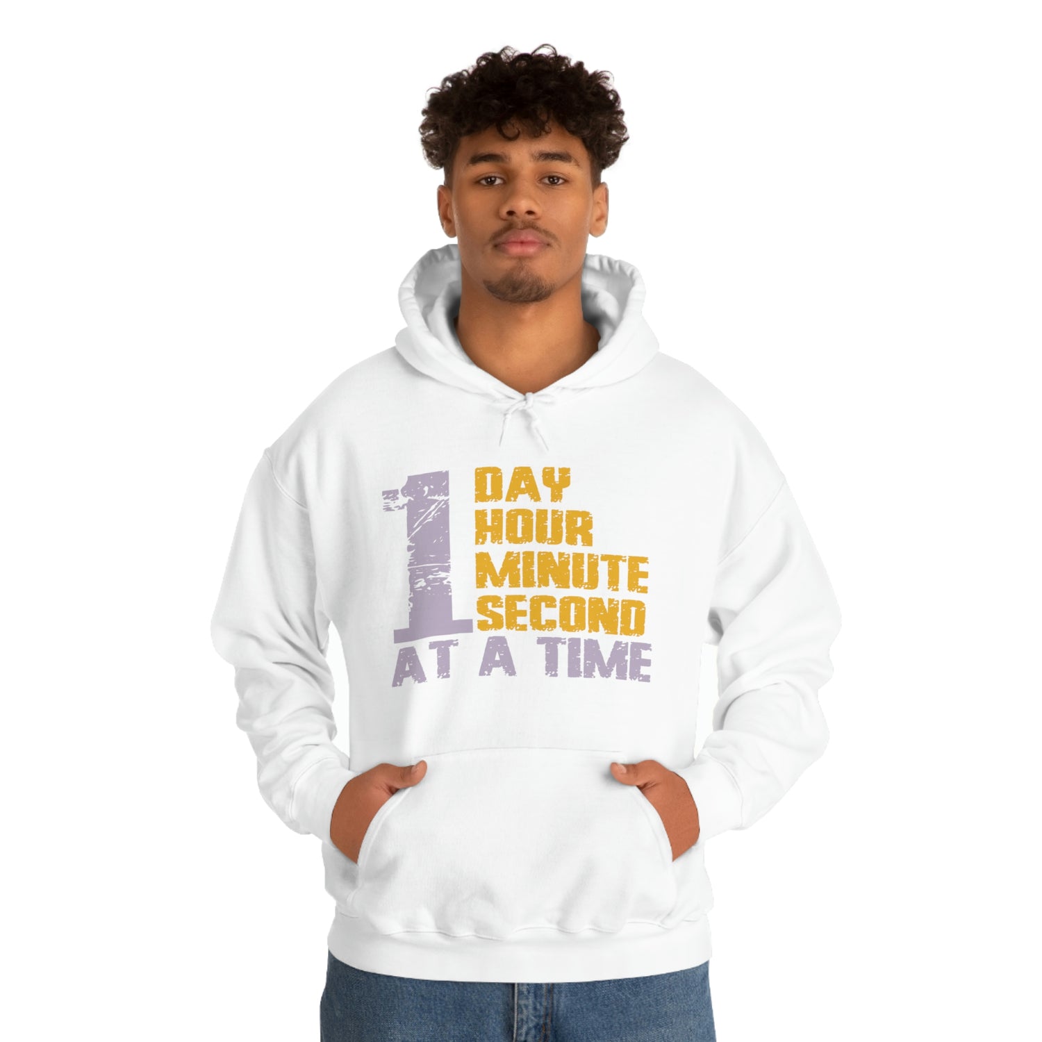 1 Day Hour Minute Second At A Time - Unisex Heavy Blend™ Hooded Sweatshirt
