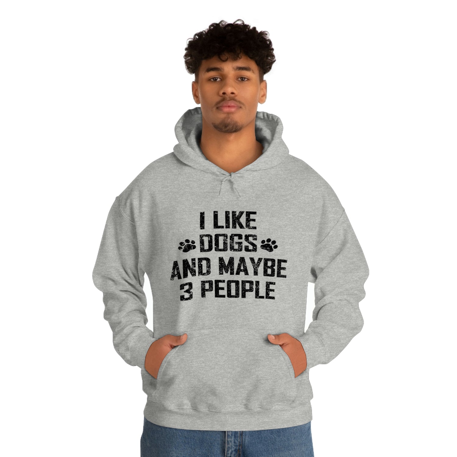 I Like Dogs & Maybe 3 People - Unisex Heavy Blend™ Hooded Sweatshirt