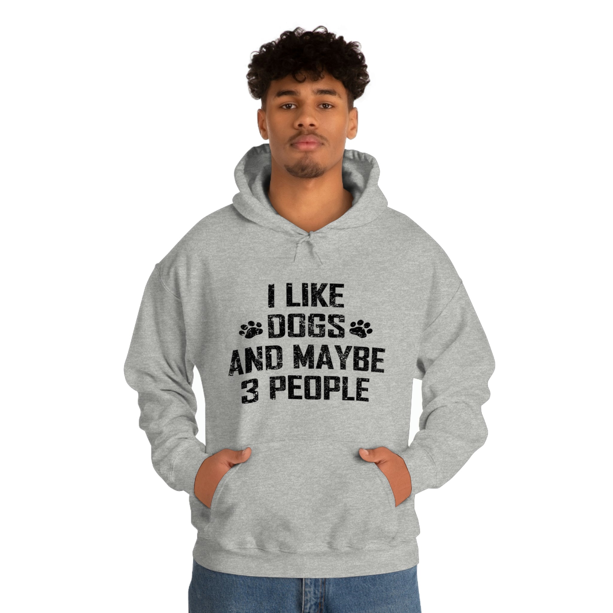 I Like Dogs & Maybe 3 People - Unisex Heavy Blend™ Hooded Sweatshirt
