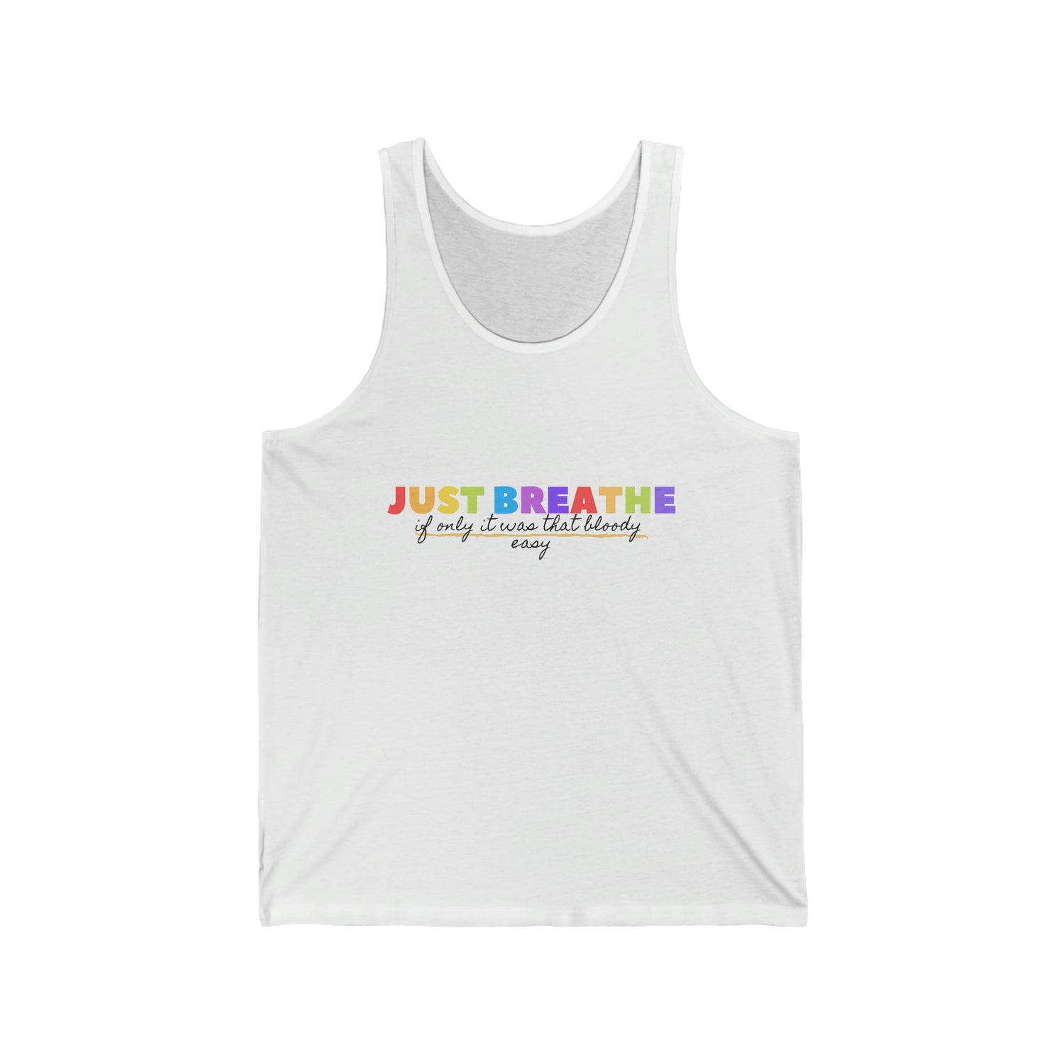 Just Breath If Only It Was That Bloody Easy - Unisex Jersey Tank Top