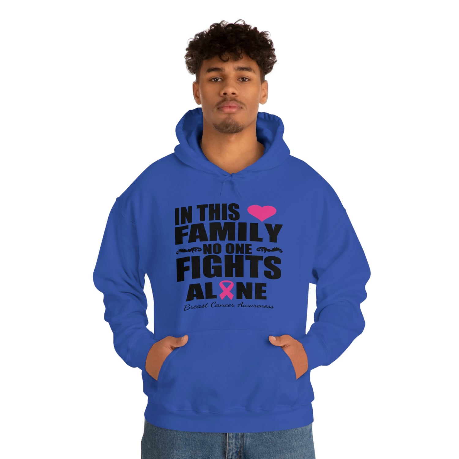 In This Family No One Fights Alone - Unisex Heavy Blend™ Hooded Sweatshirt