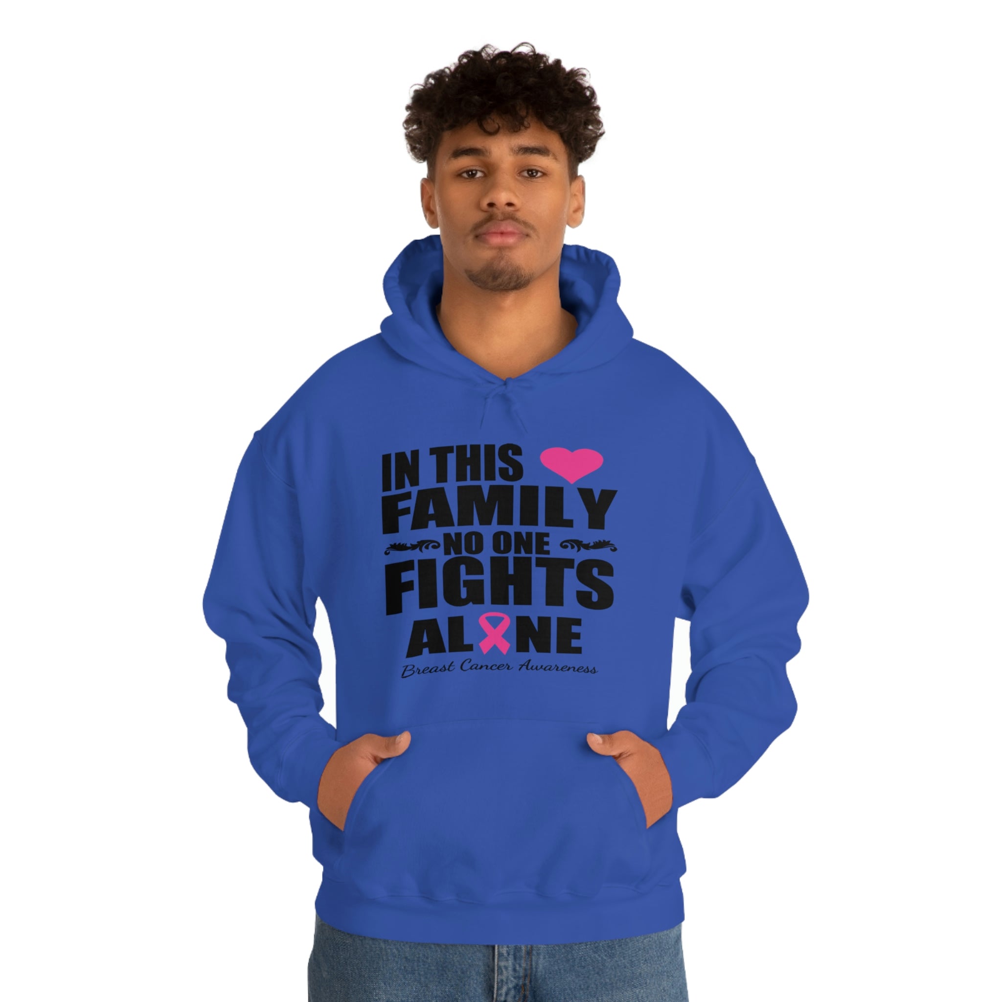In This Family No One Fights Alone - Unisex Heavy Blend™ Hooded Sweatshirt
