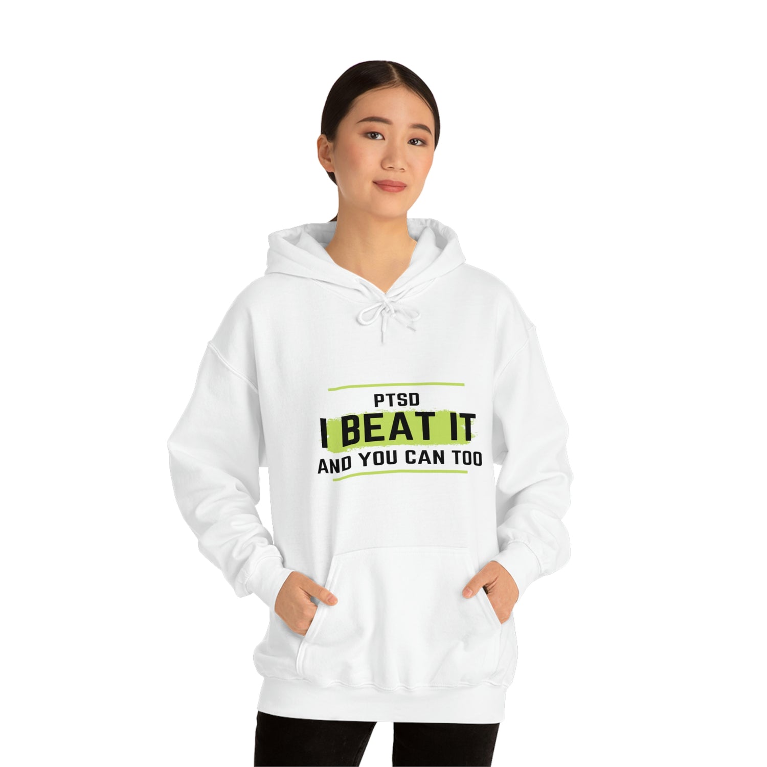 PTSD I Beat It You Can Too - Unisex Heavy Blend™ Hooded Sweatshirt