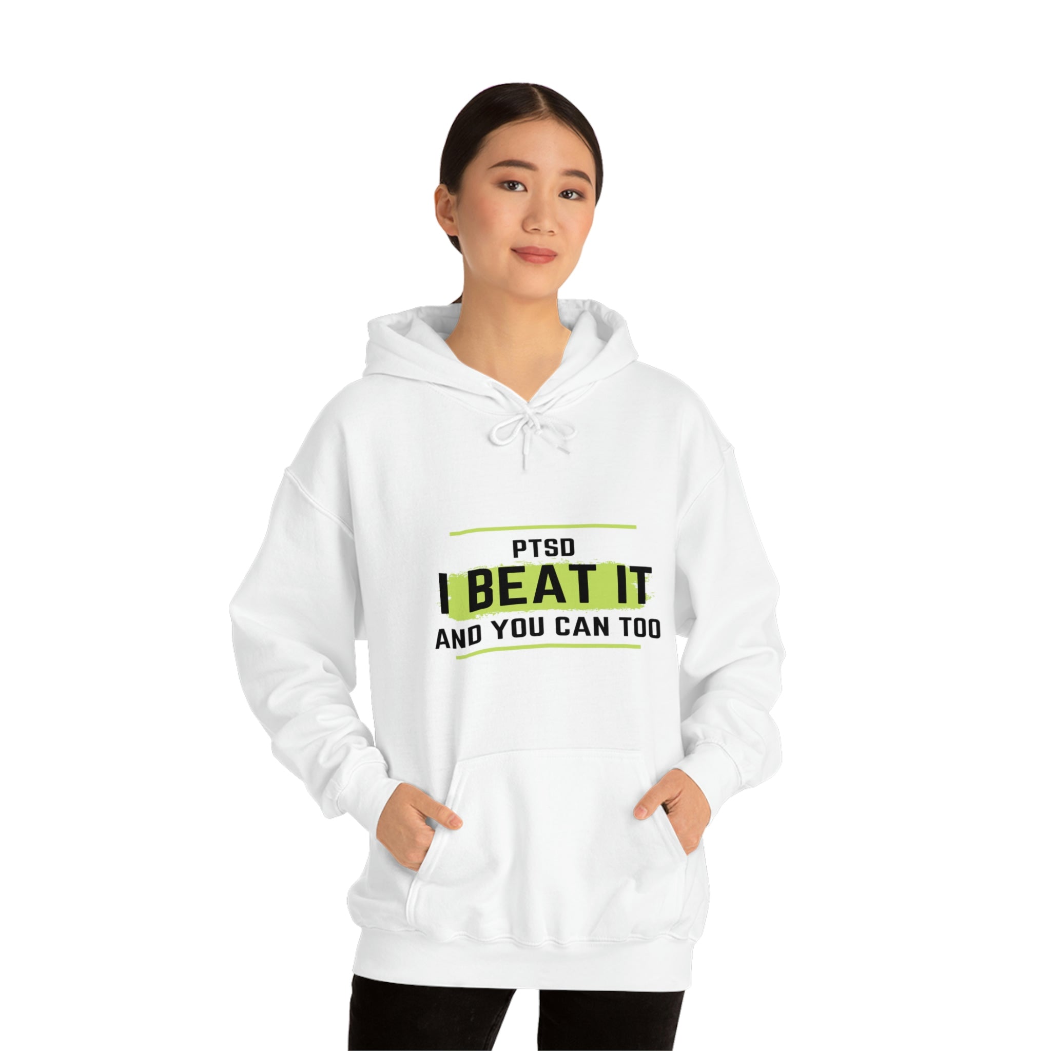 PTSD I Beat It You Can Too - Unisex Heavy Blend™ Hooded Sweatshirt