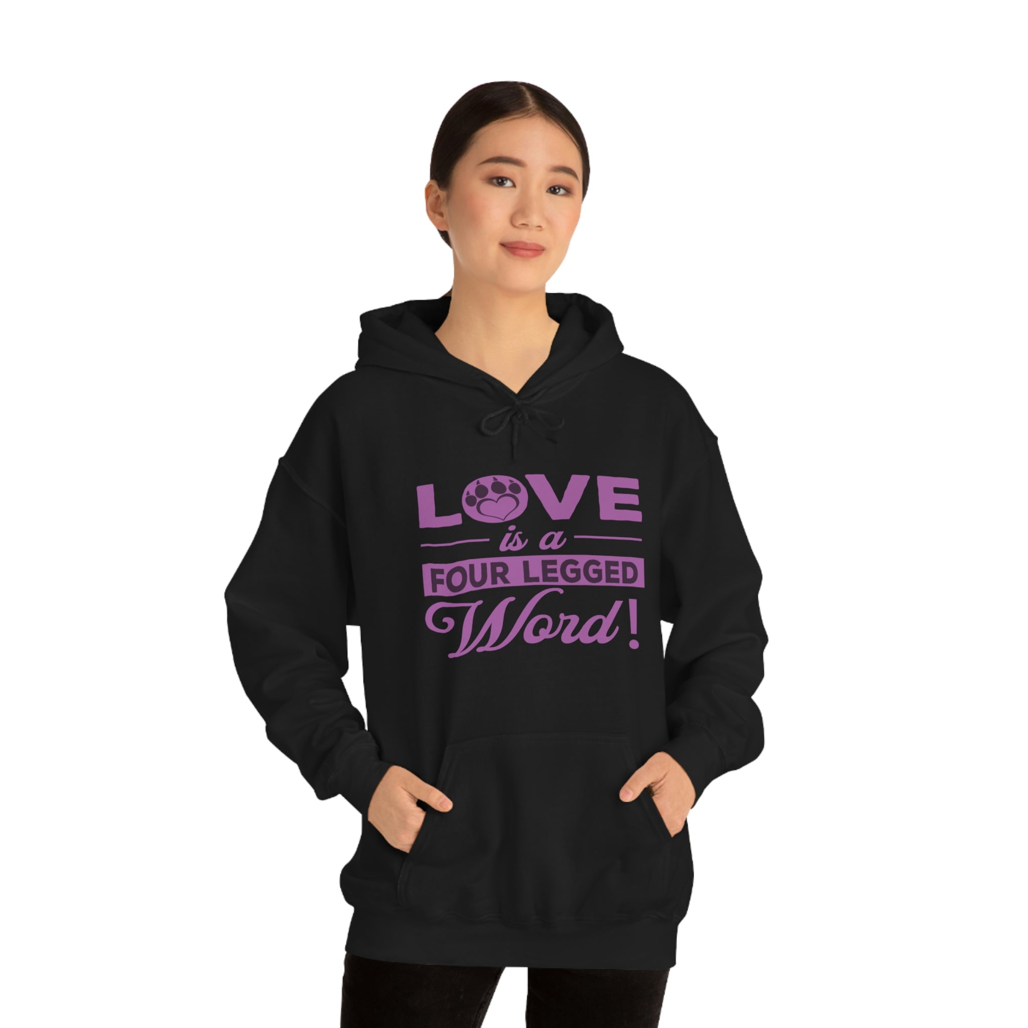 Love Is A Four Legged Word - Unisex Heavy Blend™ Hooded Sweatshirt