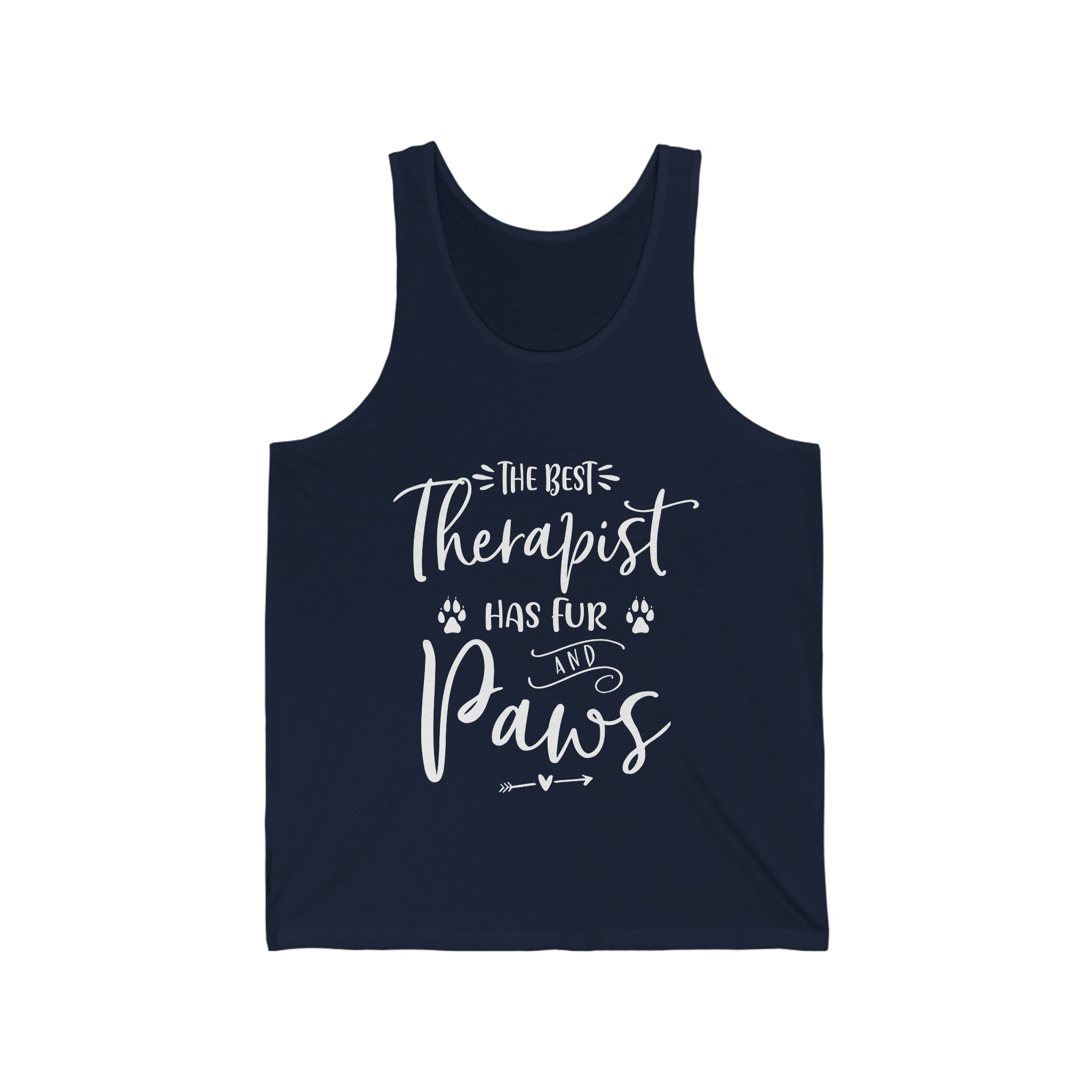 The Best Therapist Has Fur & Paws - Unisex Jersey Tank Top