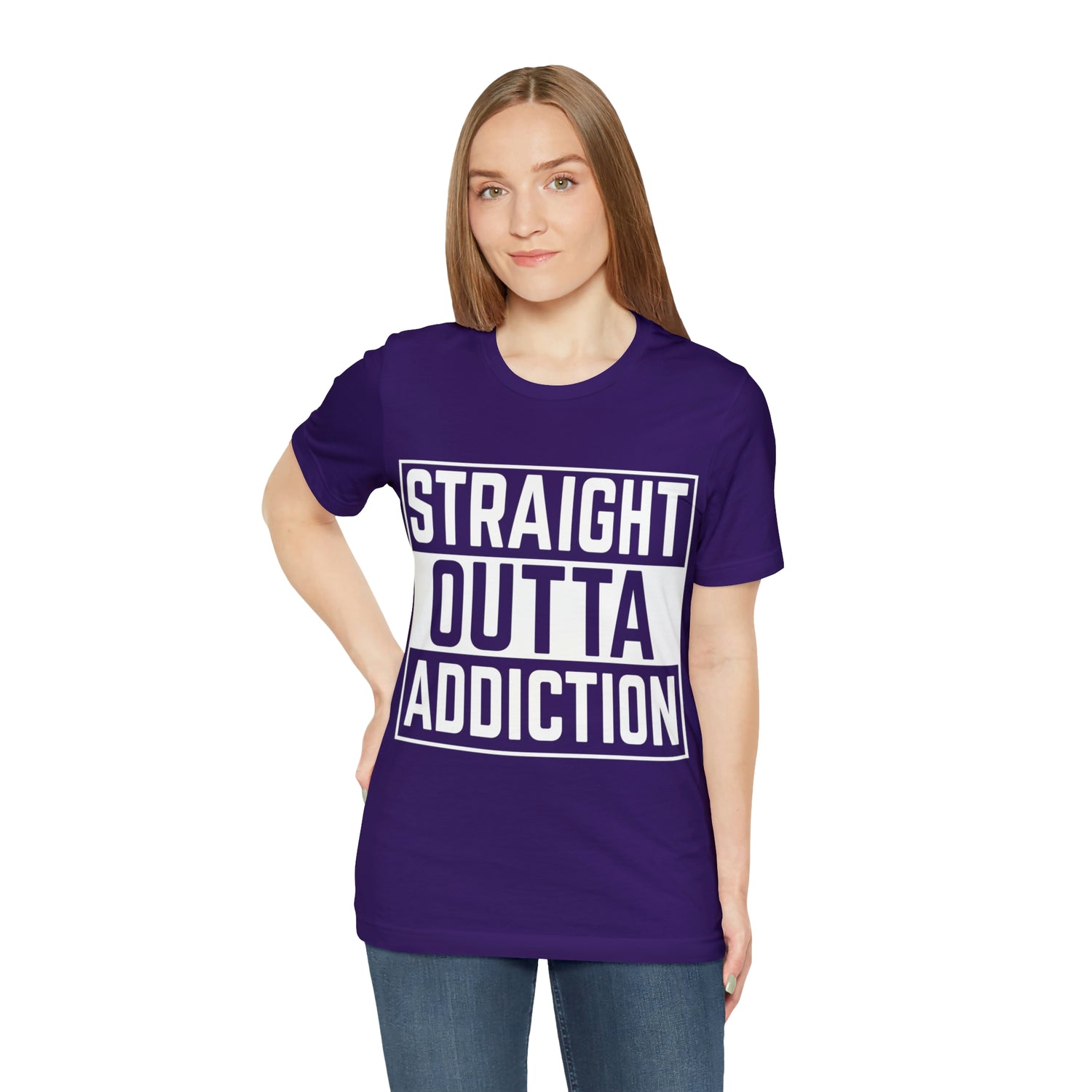Straight Outta Addiction - Unisex Jersey Short Sleeve Tee