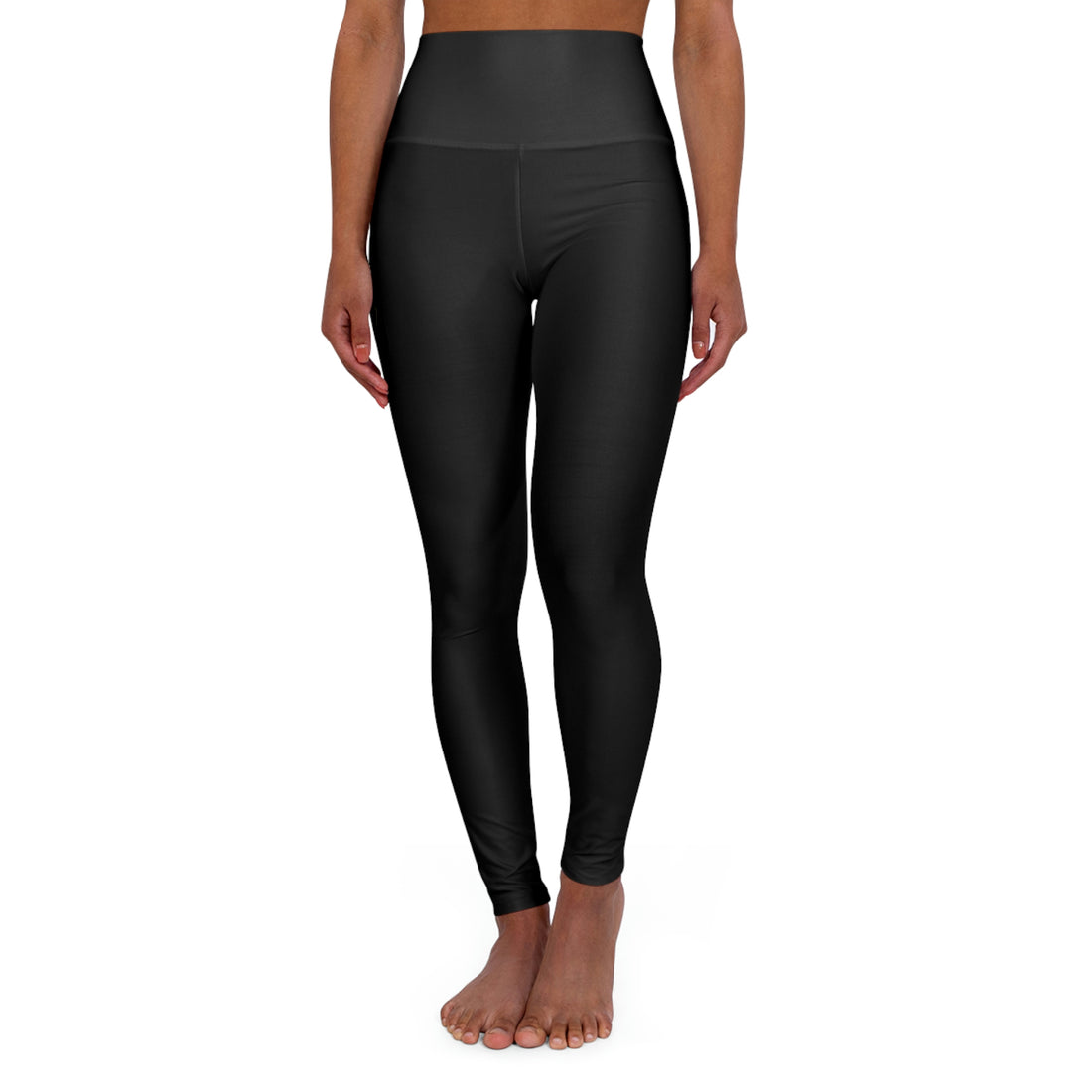 Overcome Through Courage and Strength - Black High Waisted Yoga Leggings