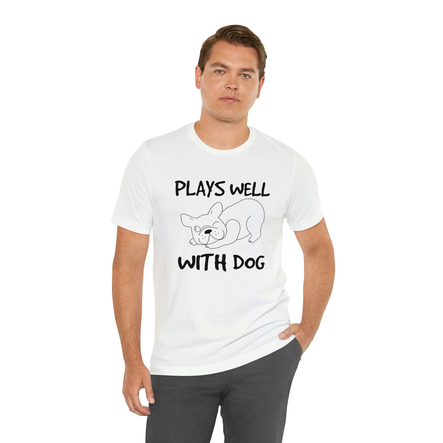 Plays Well With Dog - Unisex Jersey Short Sleeve Tee