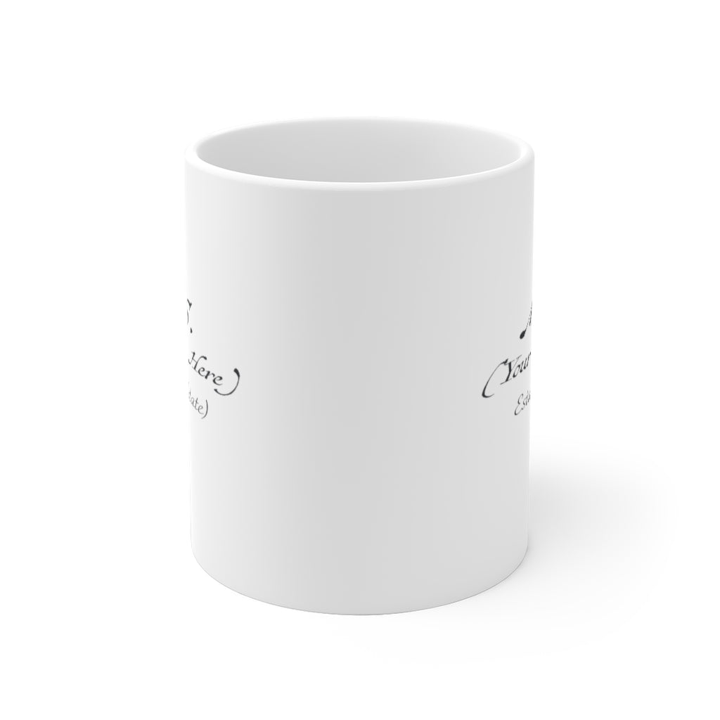 Mrs. Established Wedding Date & Name Customizable - White Ceramic Mug 2 sizes Available