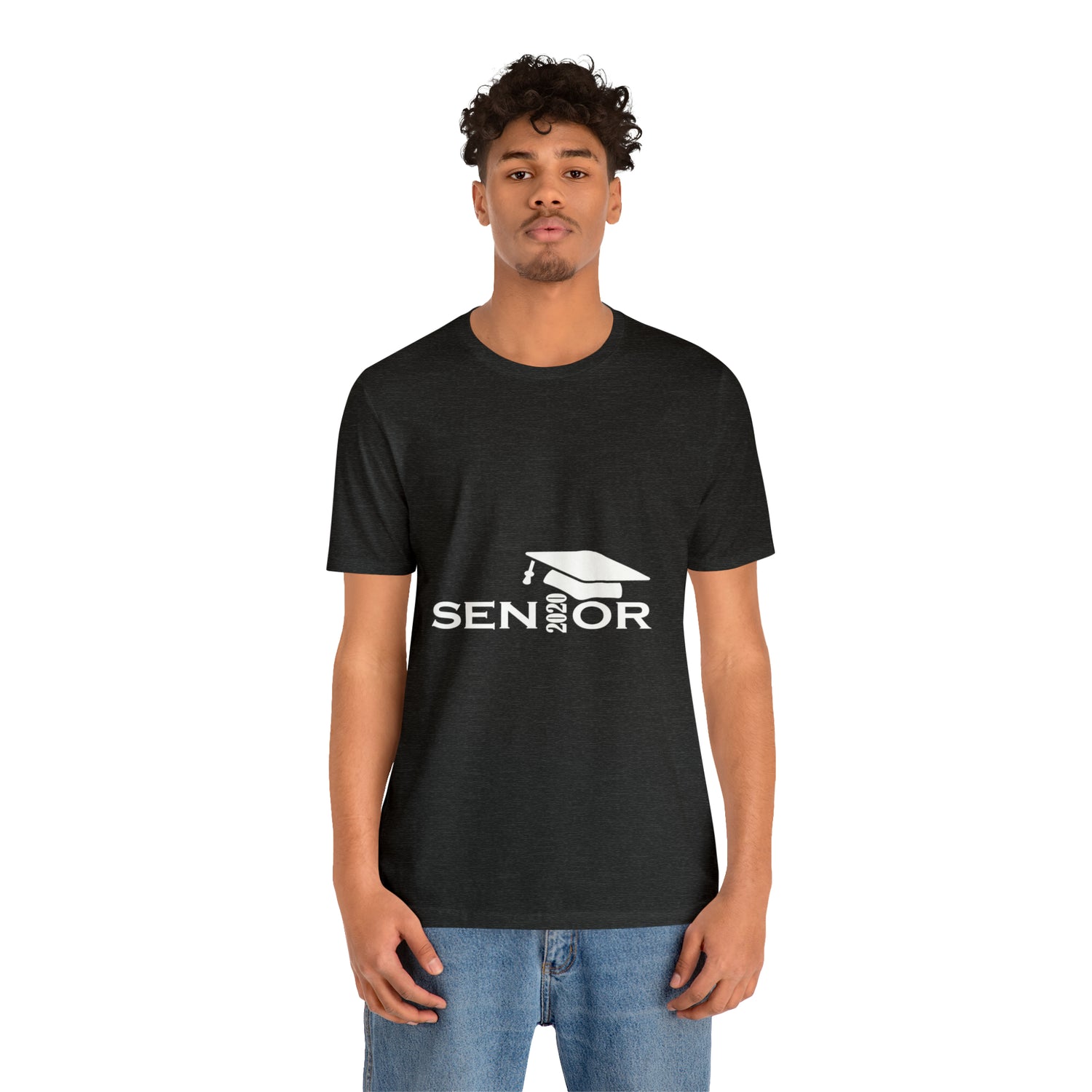 Senior Cap With Class Year Customizable - Unisex Jersey Short Sleeve Tee