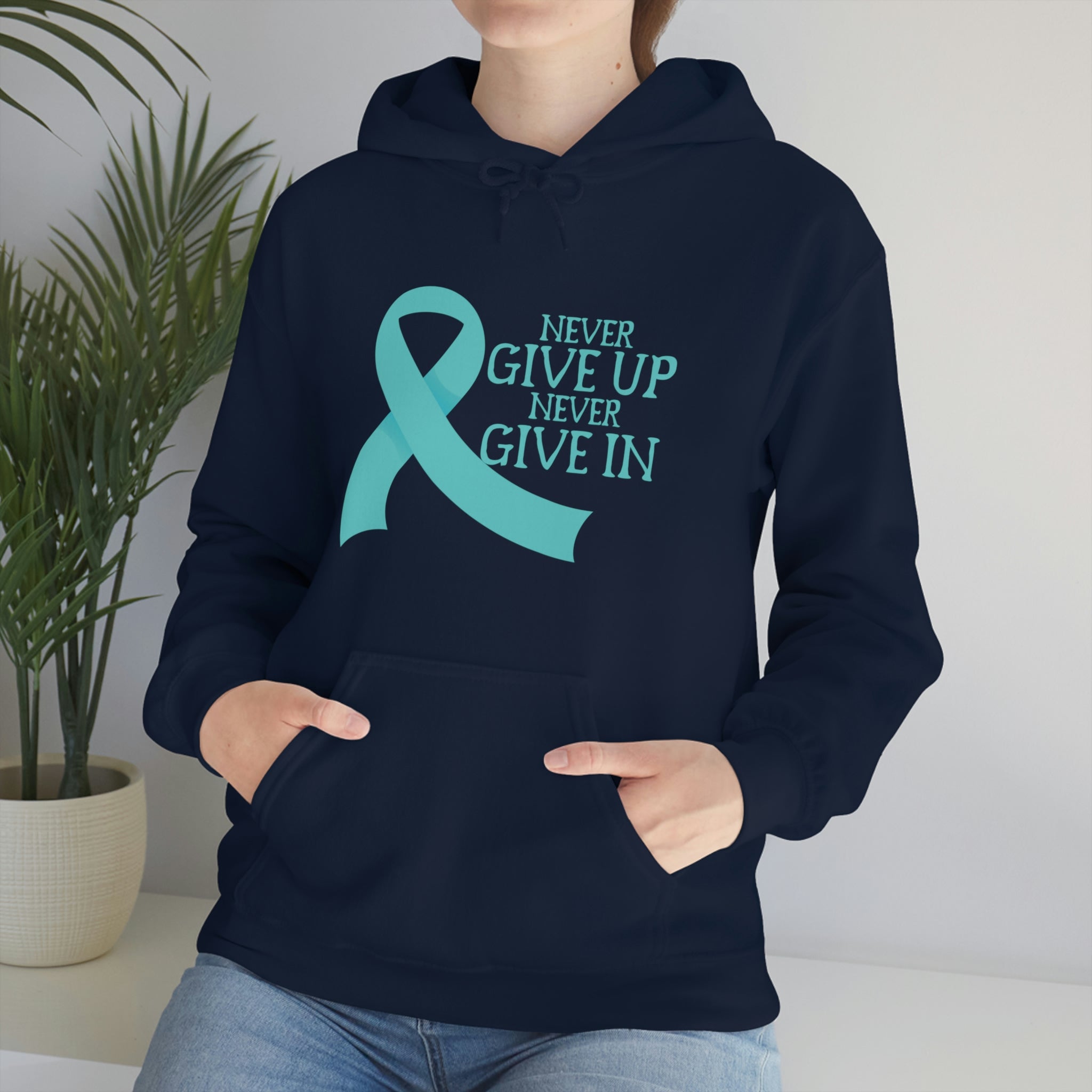 Never Give Up Never Give In - Unisex Heavy Blend™ Hooded Sweatshirt