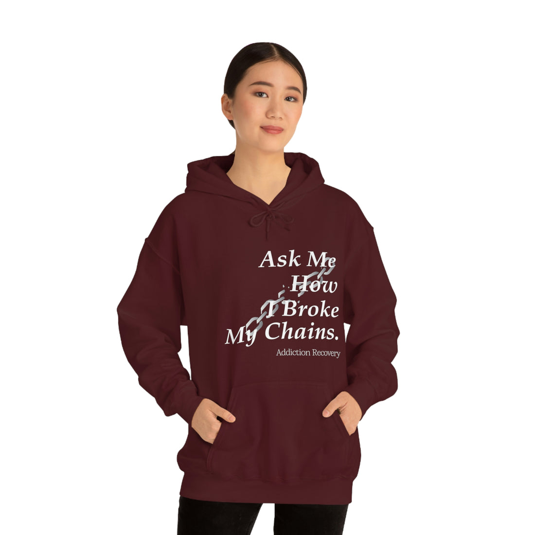 Ask Me How I Broke My Chains - Unisex Heavy Blend™ Hooded Sweatshirt