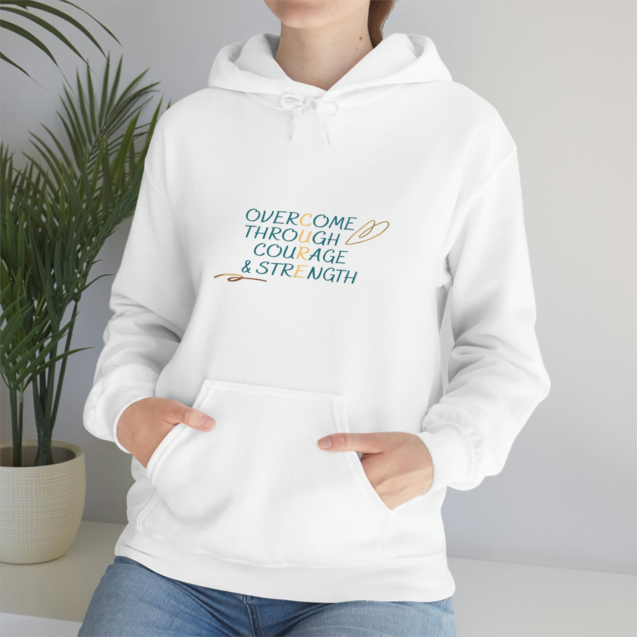 Overcome Through Courage and Strength - Unisex Heavy Blend™ Hooded Sweatshirt