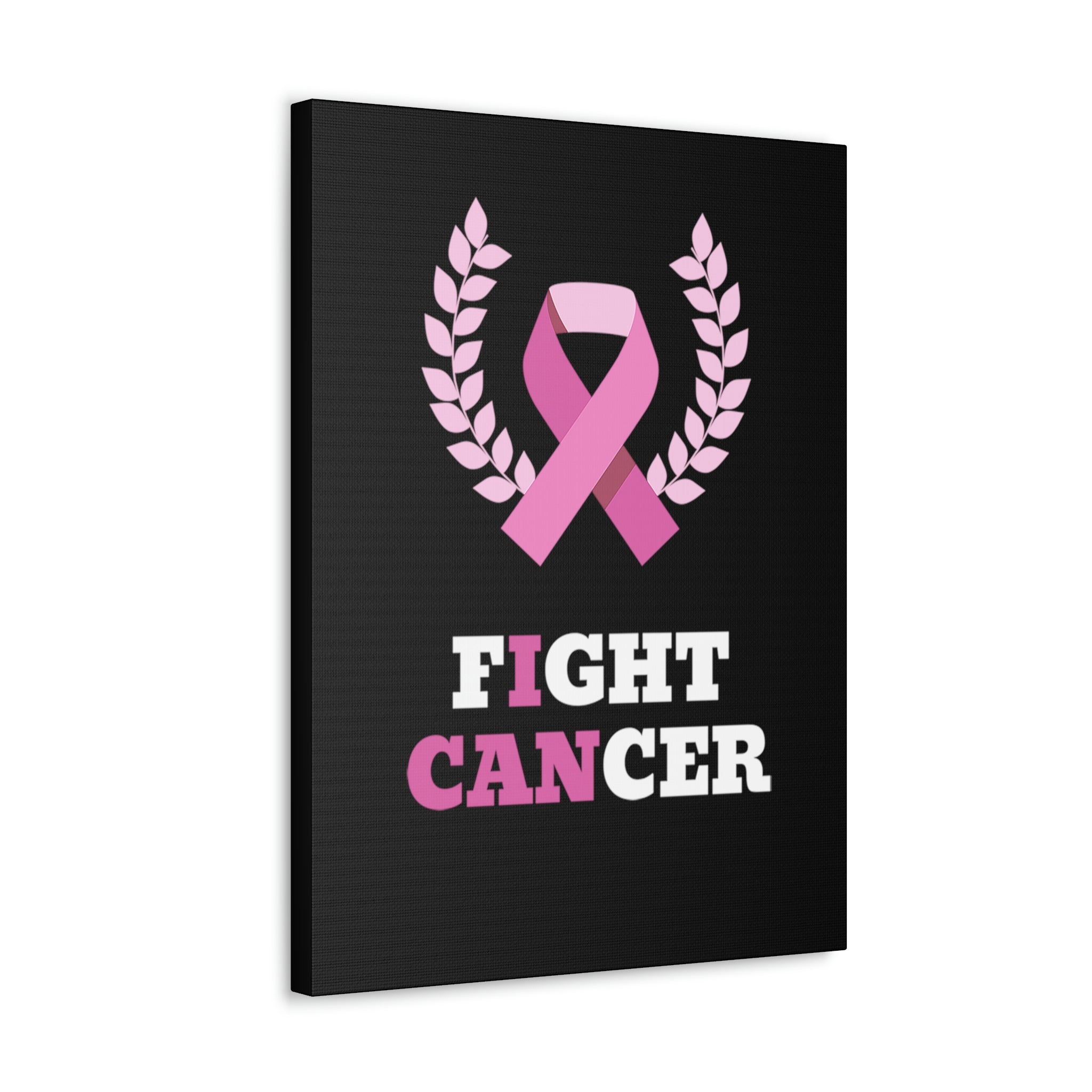 Fight Cancer I Can - Black Canvass Print