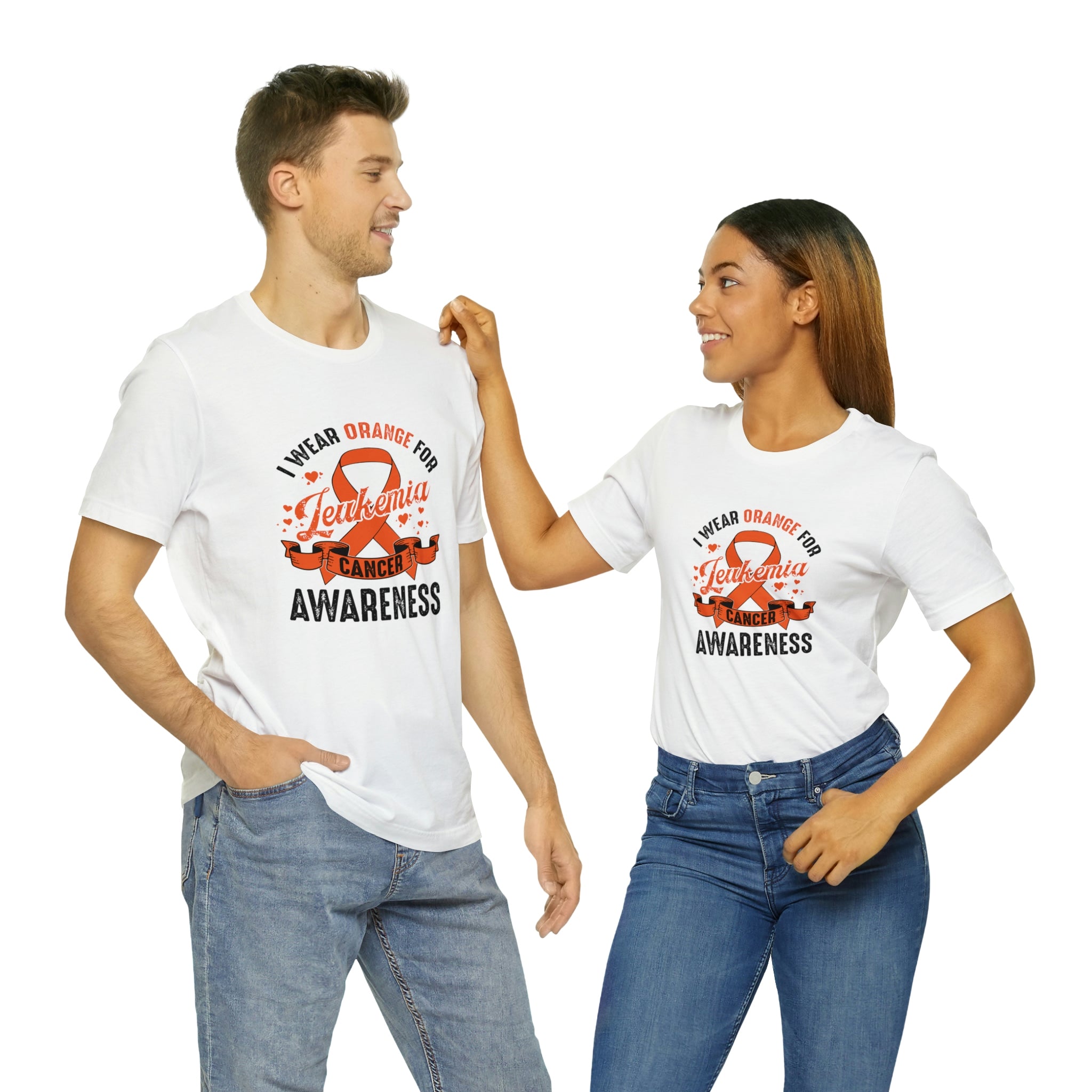 I Wear Orange For Leukemia Cancer Awareness - Unisex Jersey Short Sleeve Tee