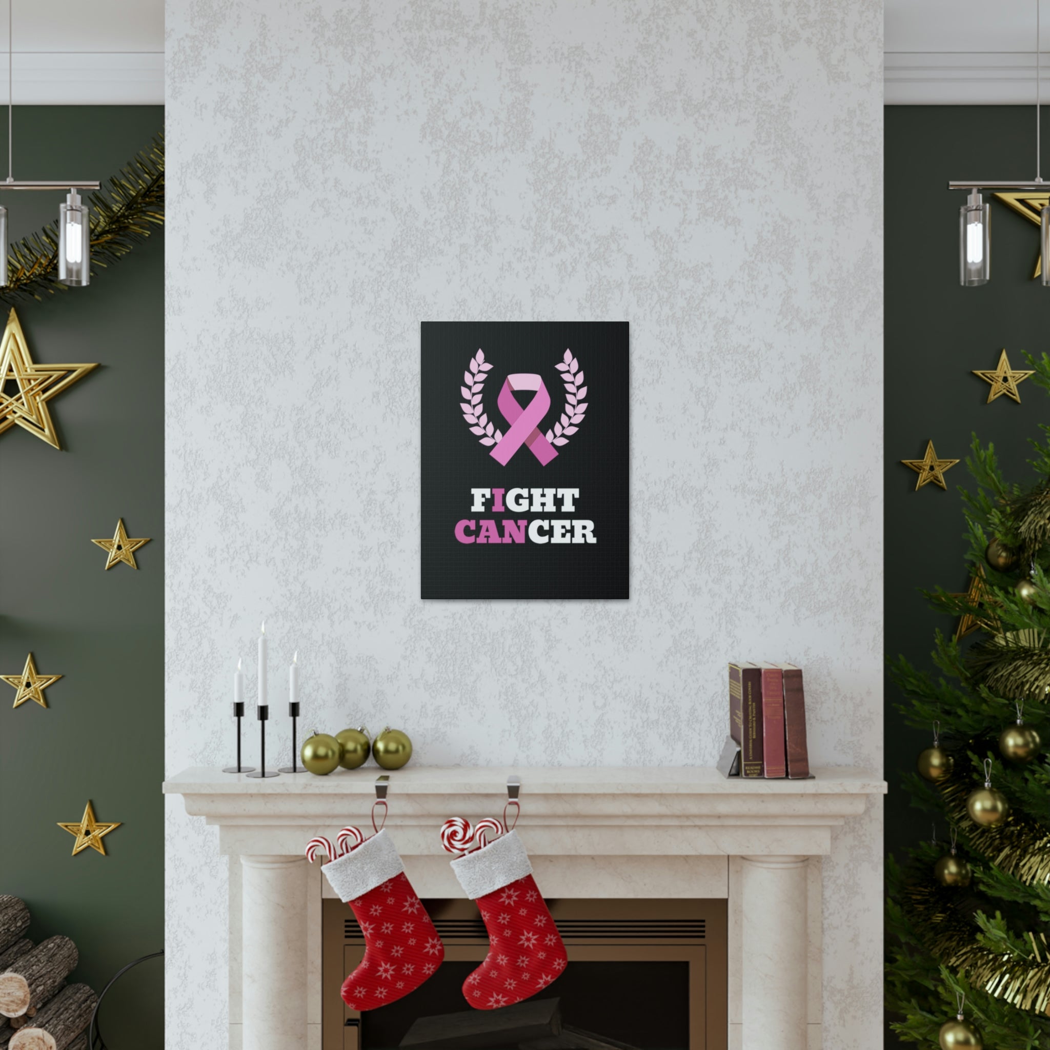 Fight Cancer I Can - Black Canvass Print