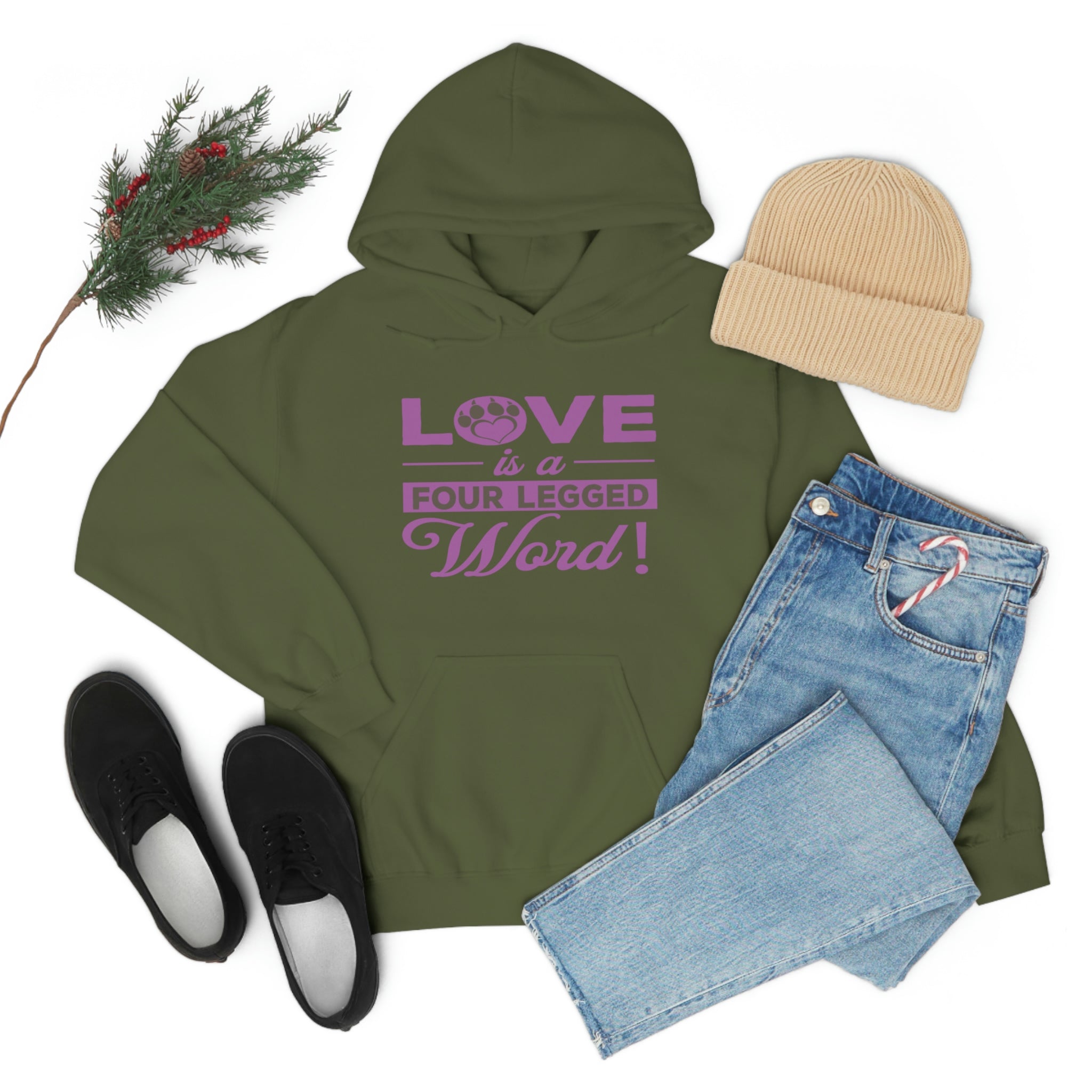 Love Is A Four Legged Word - Unisex Heavy Blend™ Hooded Sweatshirt