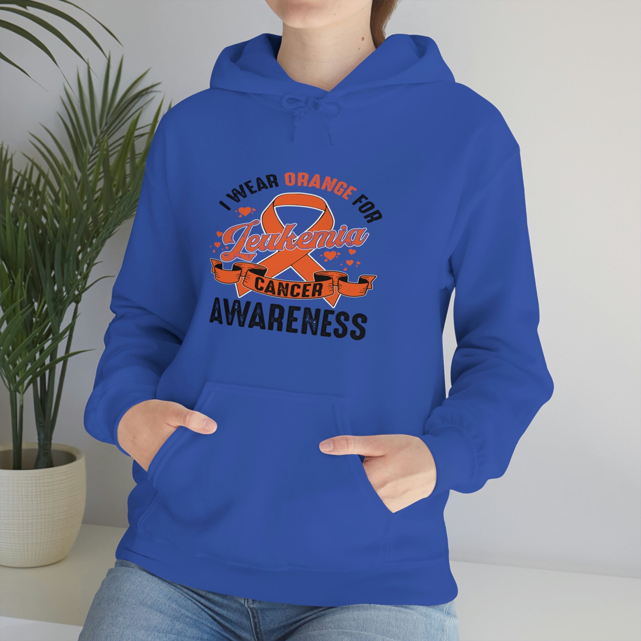 I Wear Orange For Leukemia Cancer Awareness - Unisex Heavy Blend™ Hooded Sweatshirt