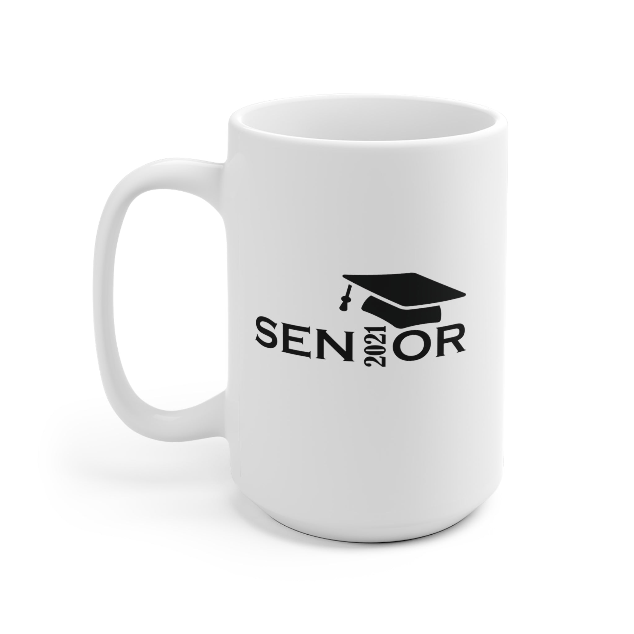 Senior Cap With Class Year Customizable - White Ceramic Mug 2 sizes Available