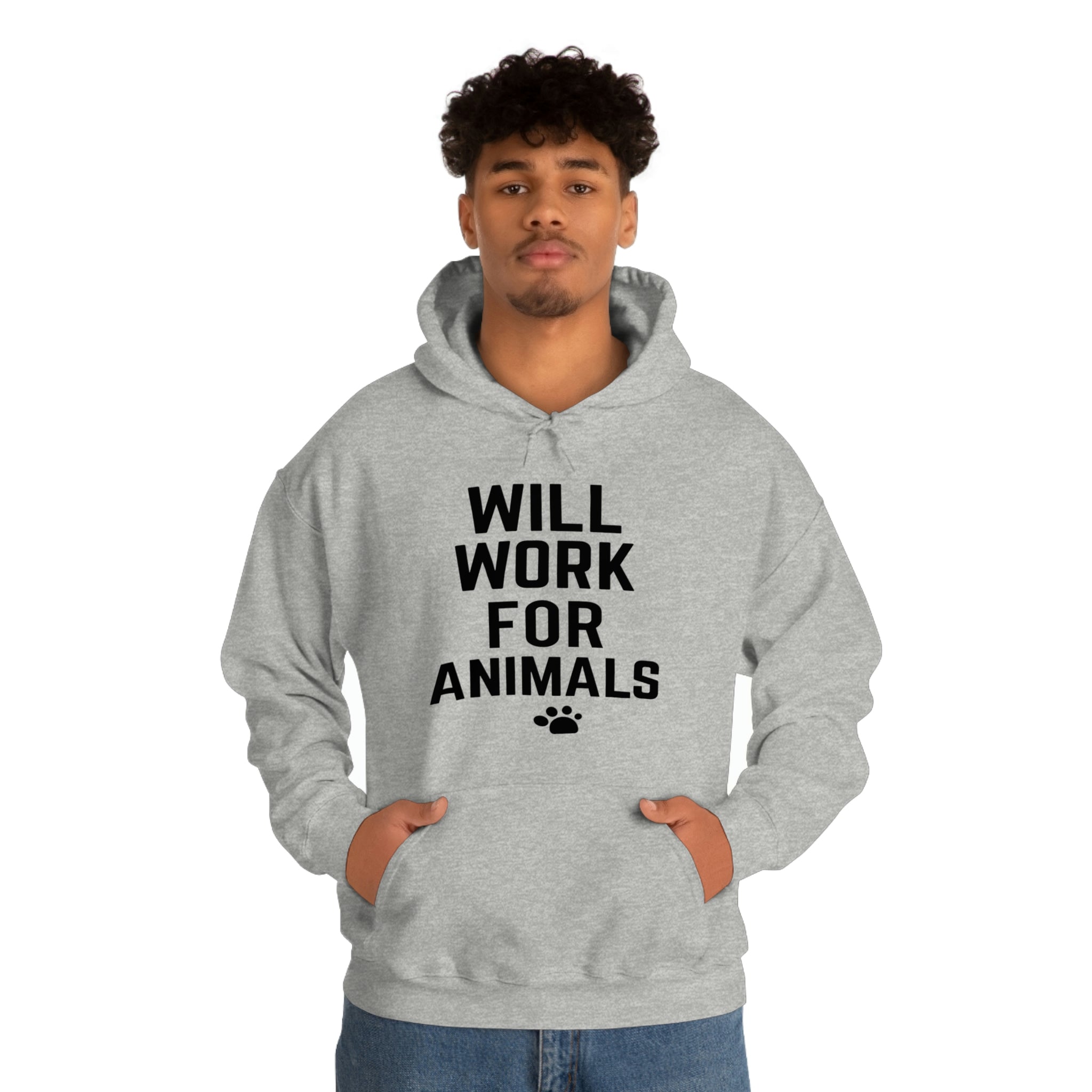 Will Work For Animals - Unisex Heavy Blend™ Hooded Sweatshirt