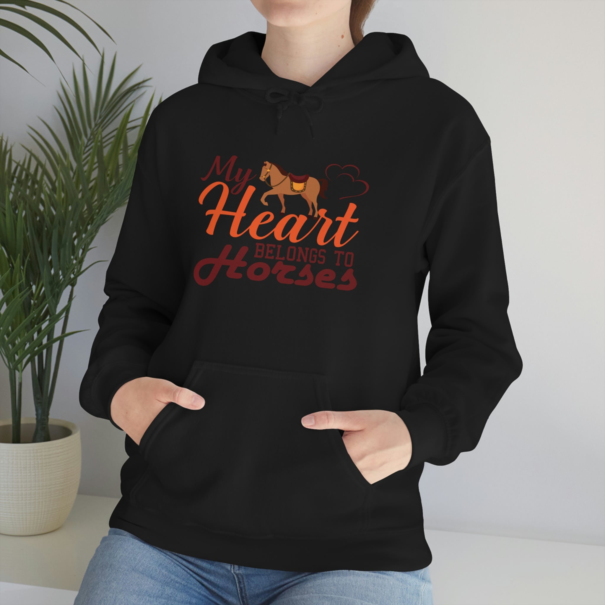 My Heart Belongs To Horses - Unisex Heavy Blend™ Hooded Sweatshirt