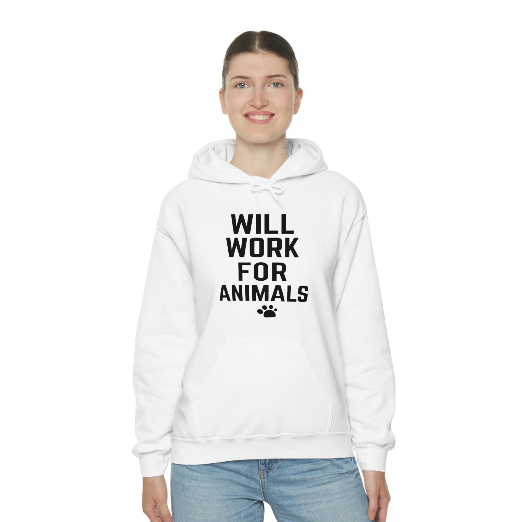 Will Work For Animals - Unisex Heavy Blend™ Hooded Sweatshirt