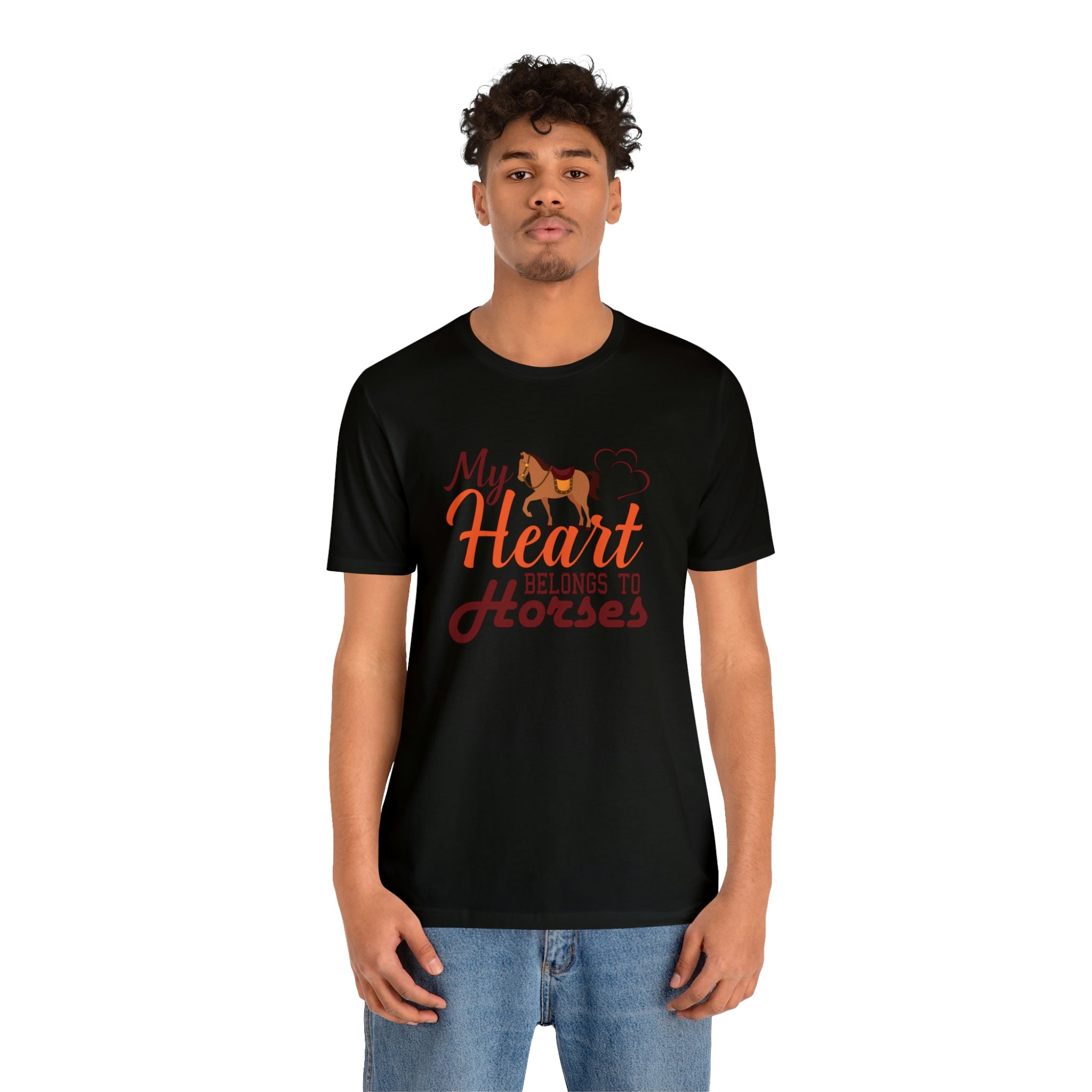 My Heart Belongs To Horses - Unisex Jersey Short Sleeve Tee