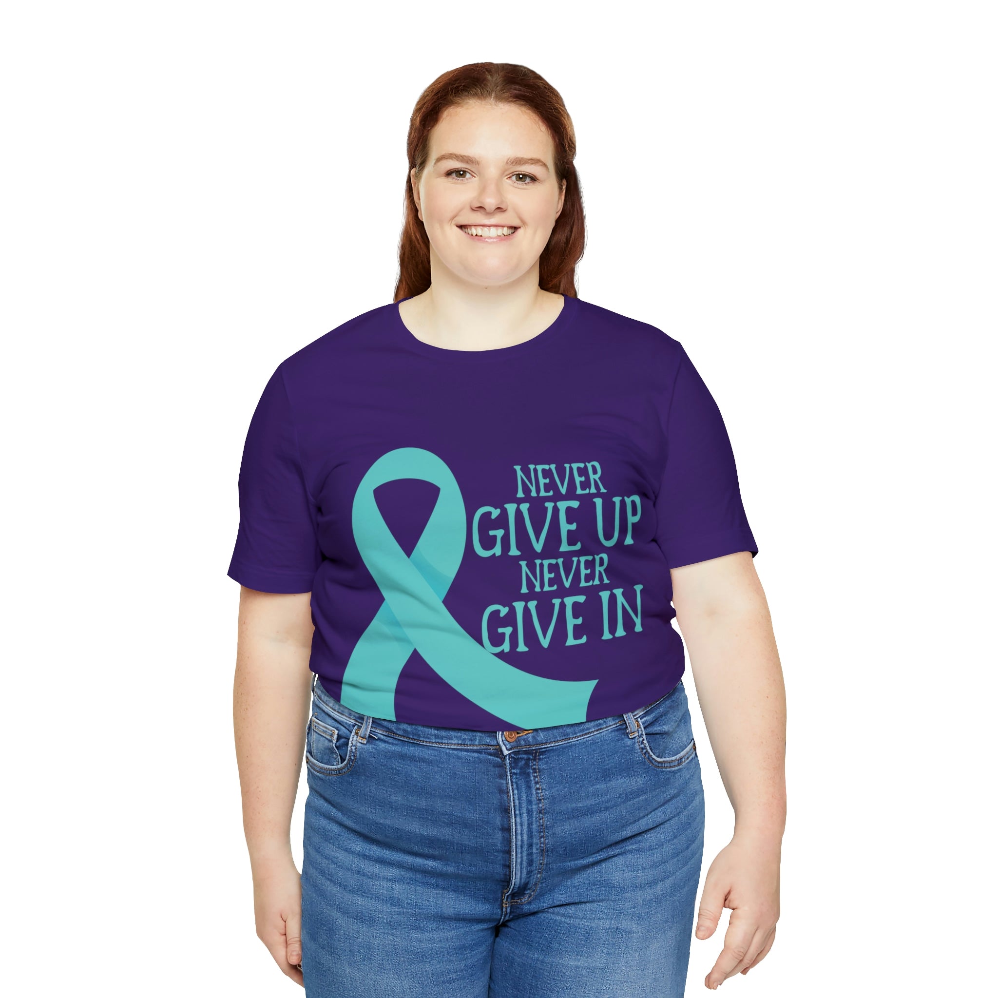 Never Give Up Never Give In - Unisex Jersey Short Sleeve Tee