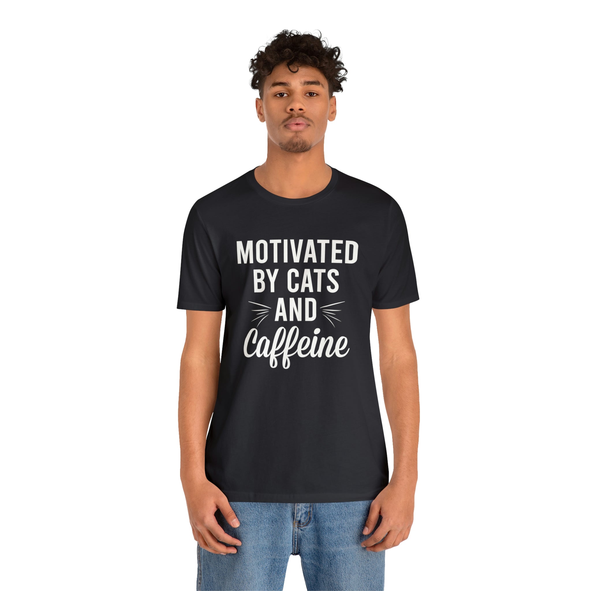 Motivated By Cats & Caffeine - Unisex Jersey Short Sleeve Tee